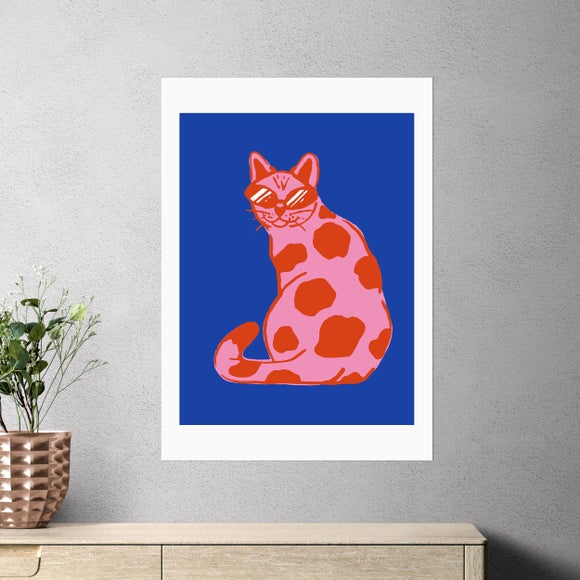 East End Prints Groovy Cat Print by Tartagain