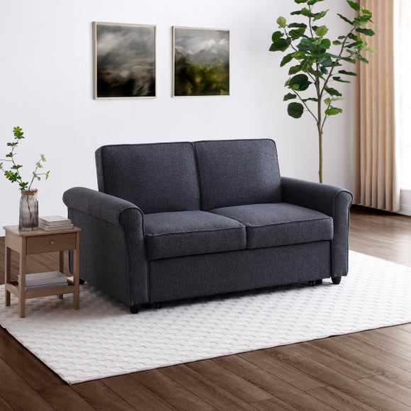 Kayden Fabric 2 Seater Scroll Arm Sofabed