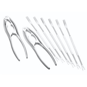 Kitchencraft 8 Piece Seafood Tool Set With Crab Crackers And Picks