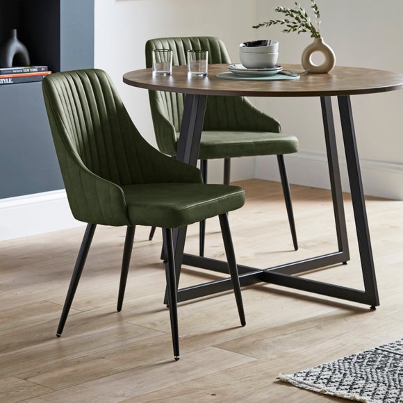 Shea Set Of 2 Dining Chairs Faux Leather