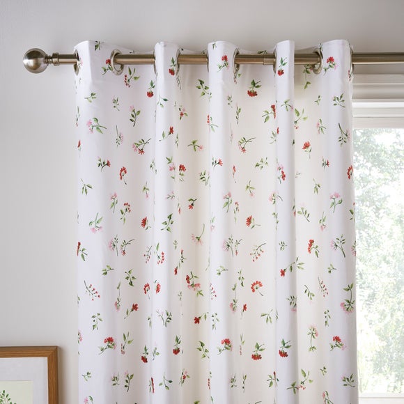 Margo Floral Cotton Blackout Eyelet Curtains