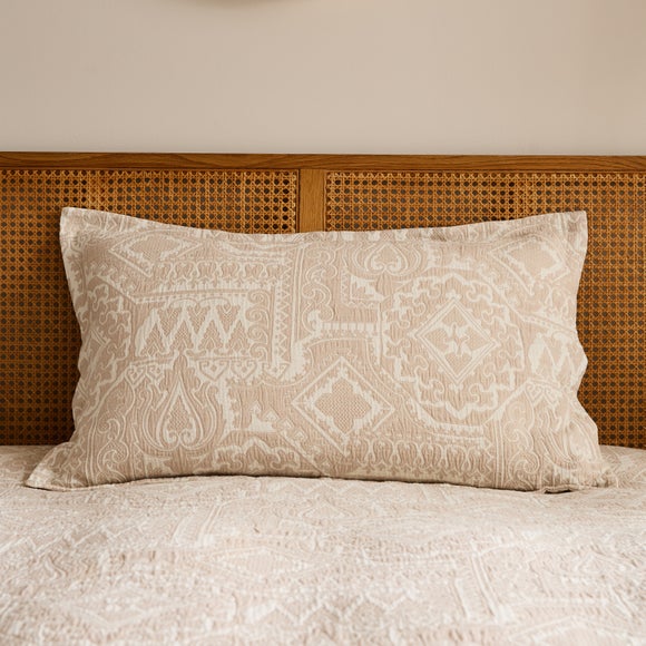 Medina Jacquard Blush Cotton Oxford Pillowcase