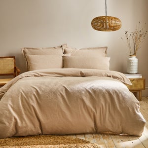 Seersucker Woven 100 Cotton Duvet Cover & Pillowcase Set