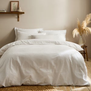 Seersucker Woven 100 Cotton Duvet Cover & Pillowcase Set