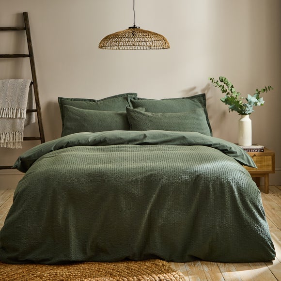 El Seersucker Woven Cotton Duvet Cover Pillowcase Set