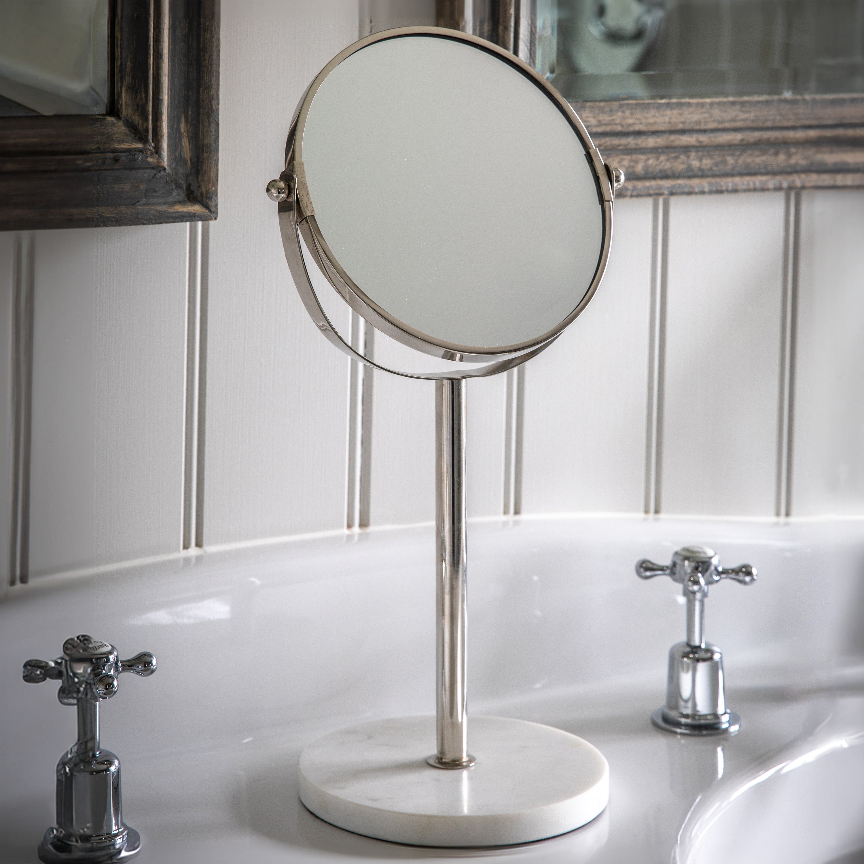 Finty Round Dressing Table Mirror White