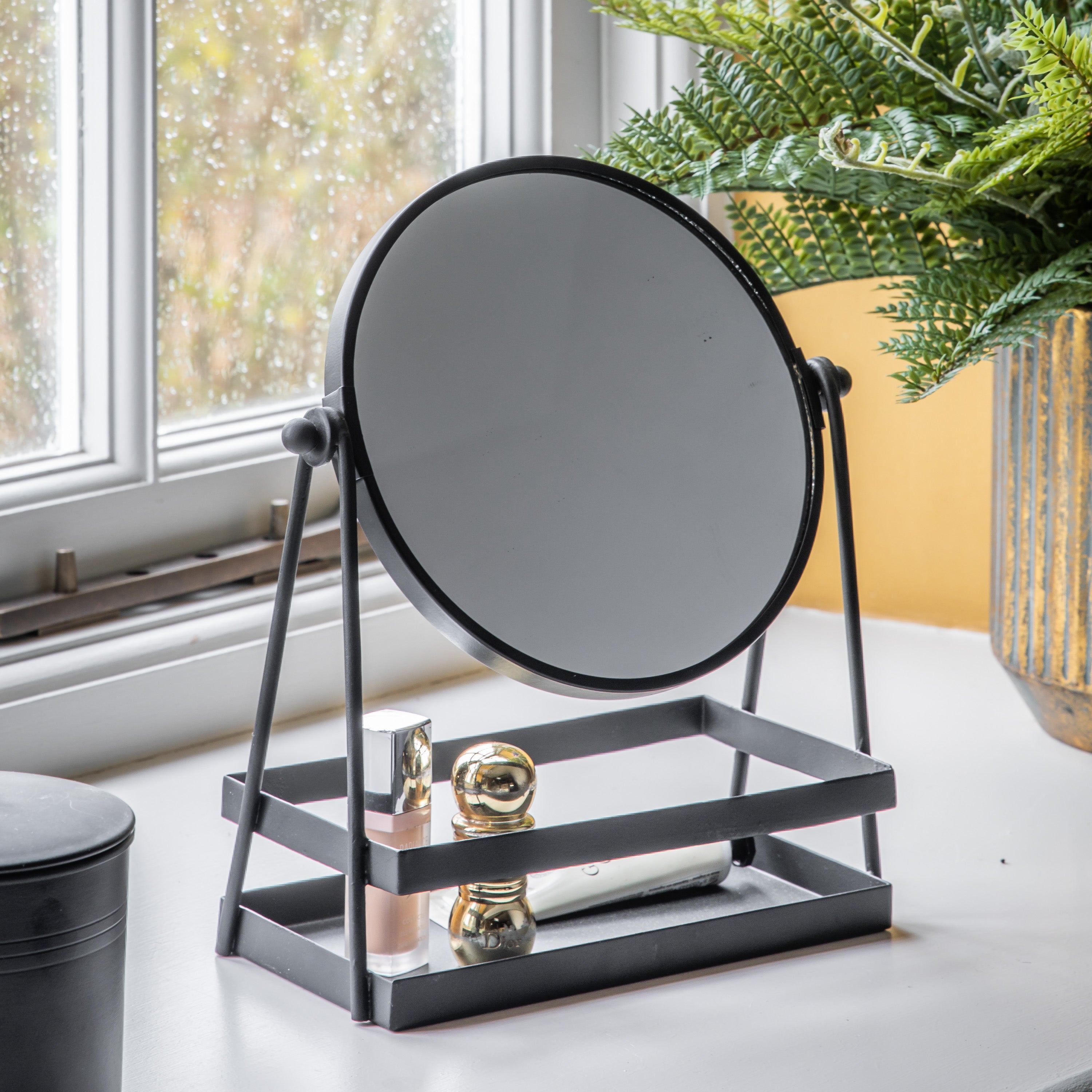 Jonah Dressing Table Mirror With Tray Black