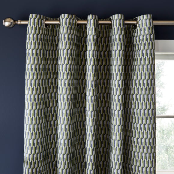 Nils Geometric Blackout Eyelet Curtains