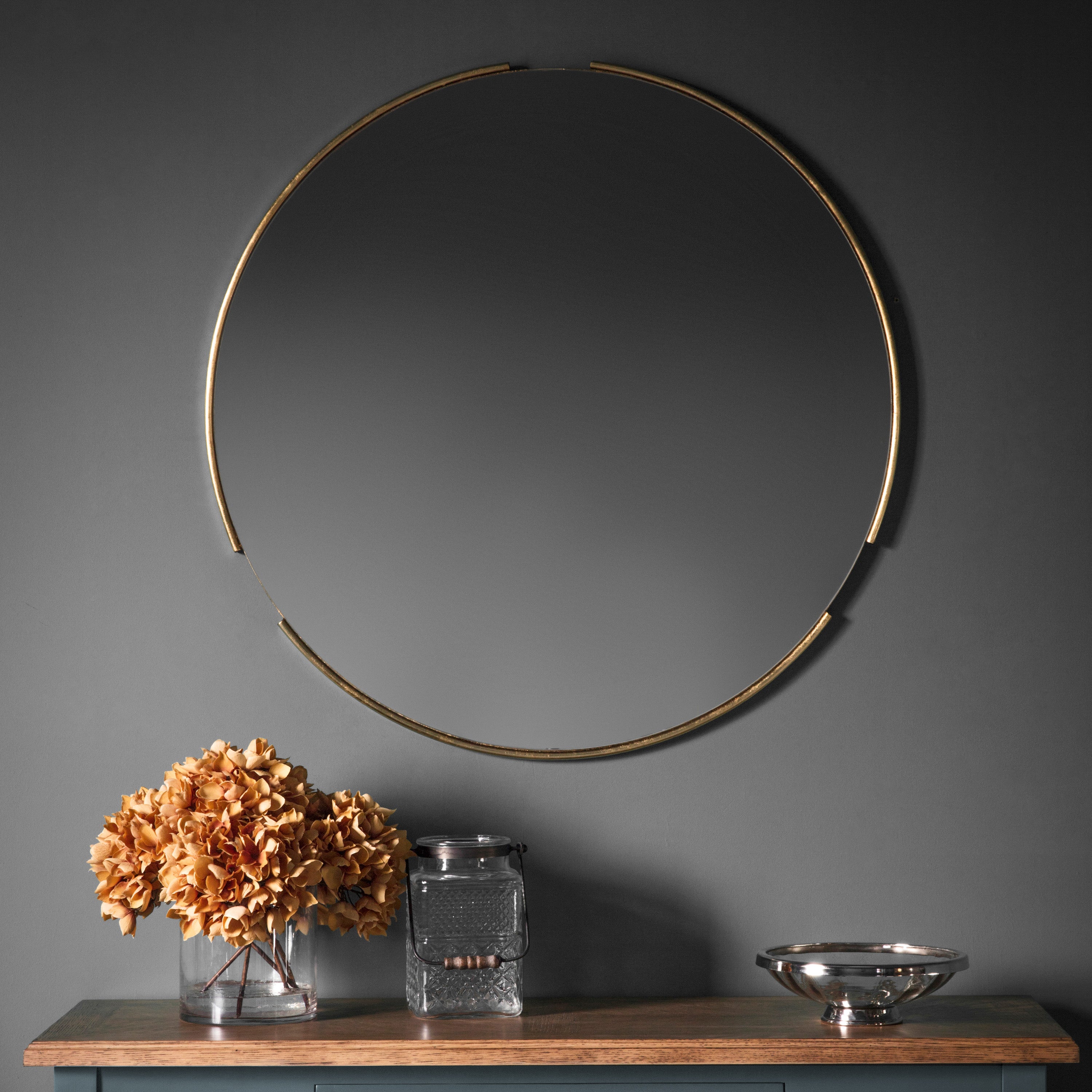 Mora Gold Effect Round Wall Mirror Gold