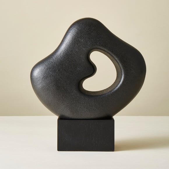 Modern Organic Black Ceramic Sculpture