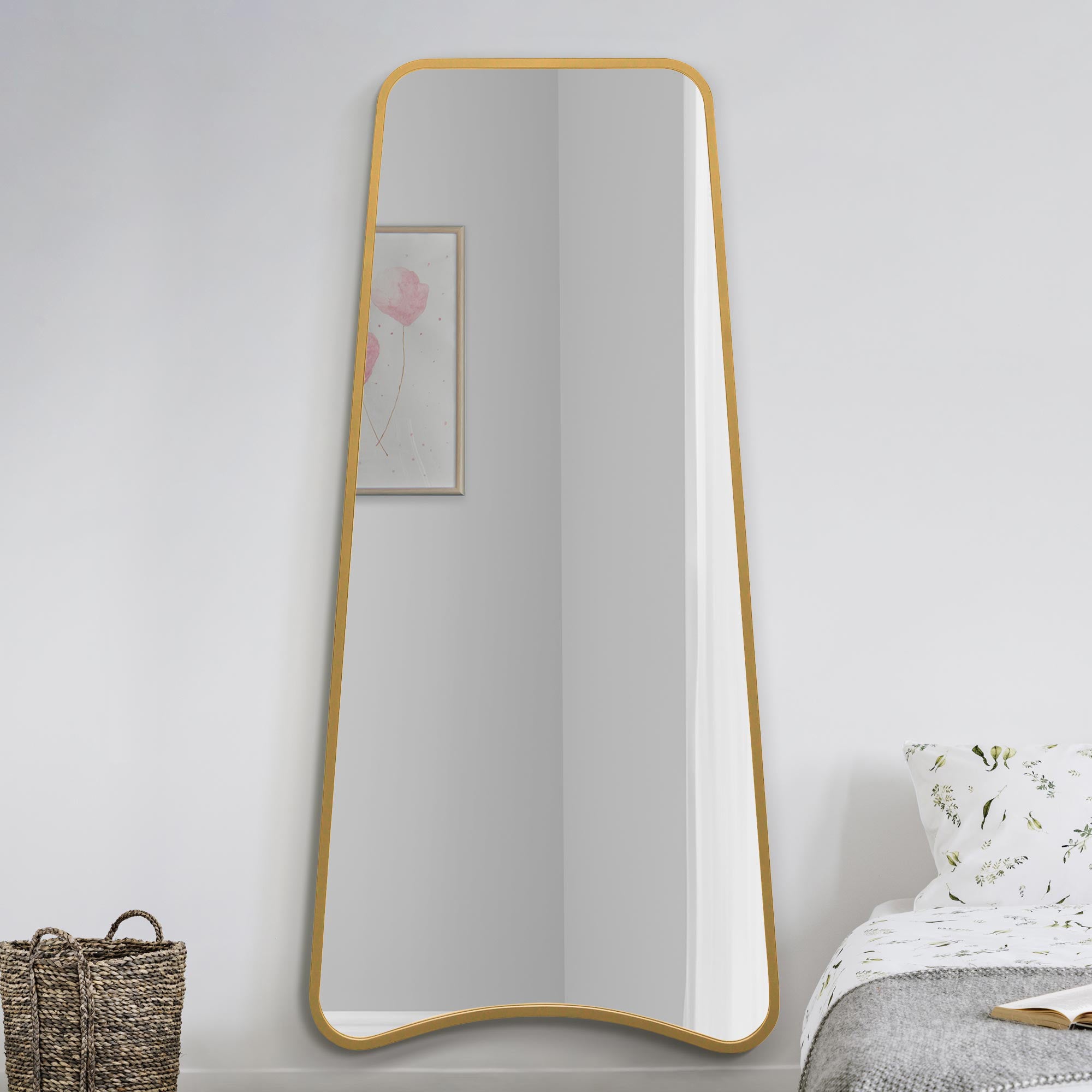 Poartans Abstract Pond Full Length Wall Mirror Gold