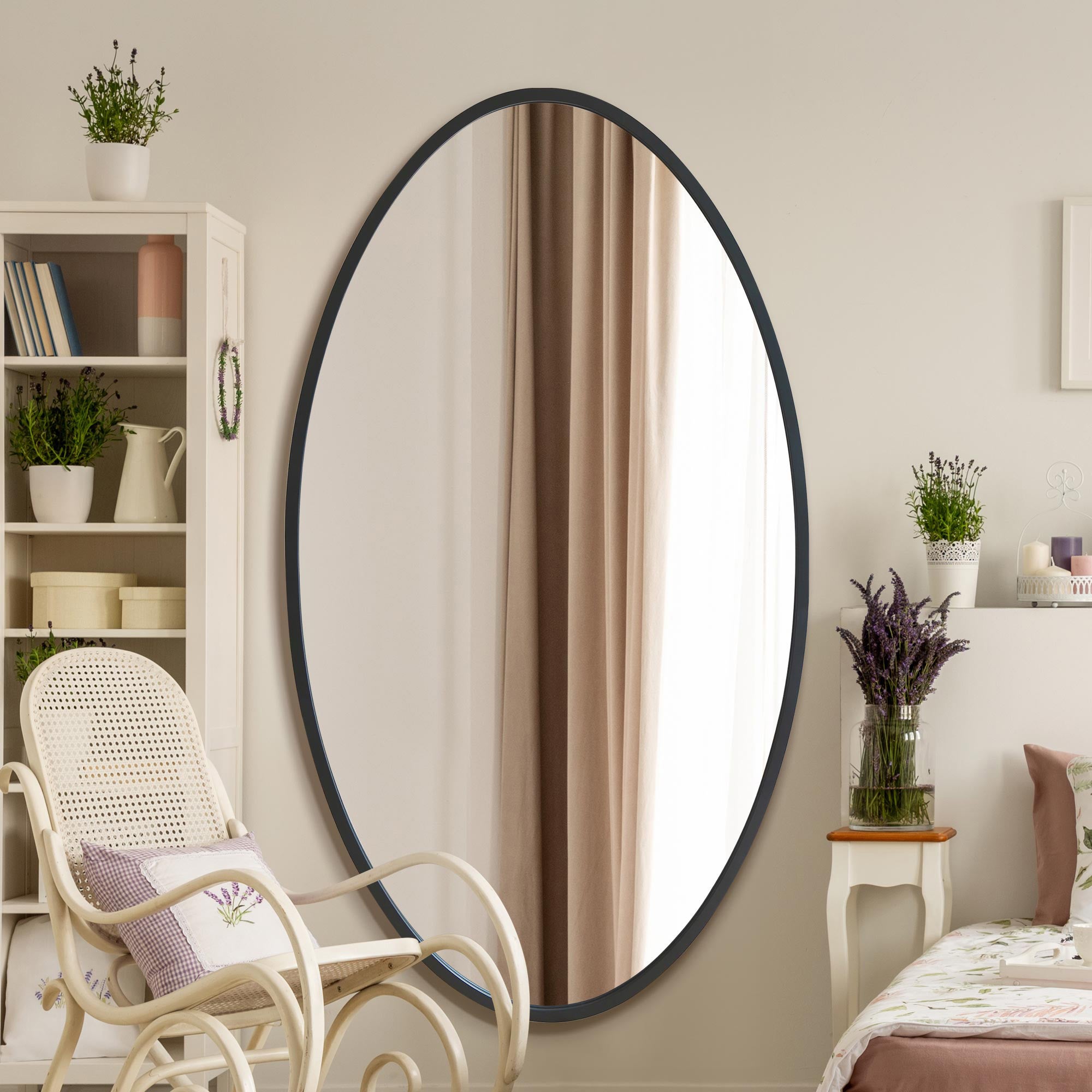 Ovale Oval Wall Mirror Black