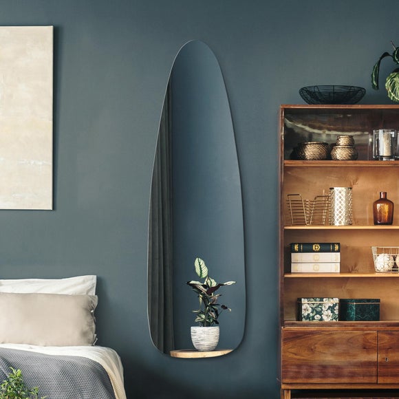 Lacuna Frameless Pond Full Length Wall Mirror Black