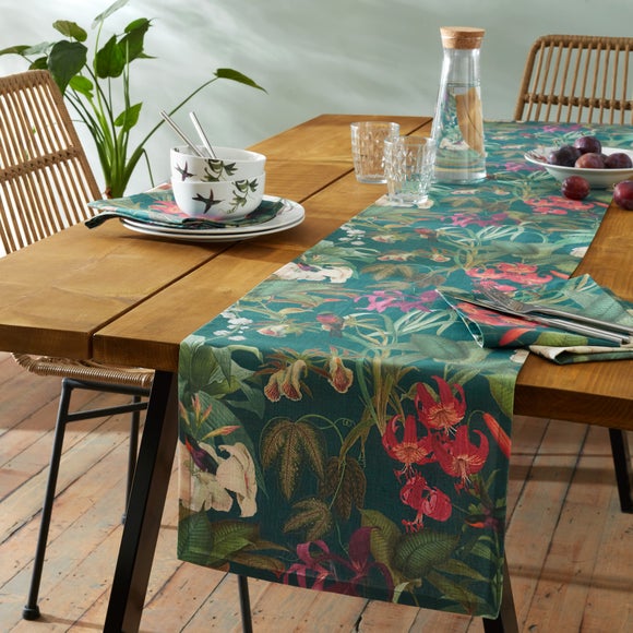 Teal colored table runners discount
