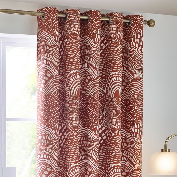 Nola Chestnut Eyelet Curtains