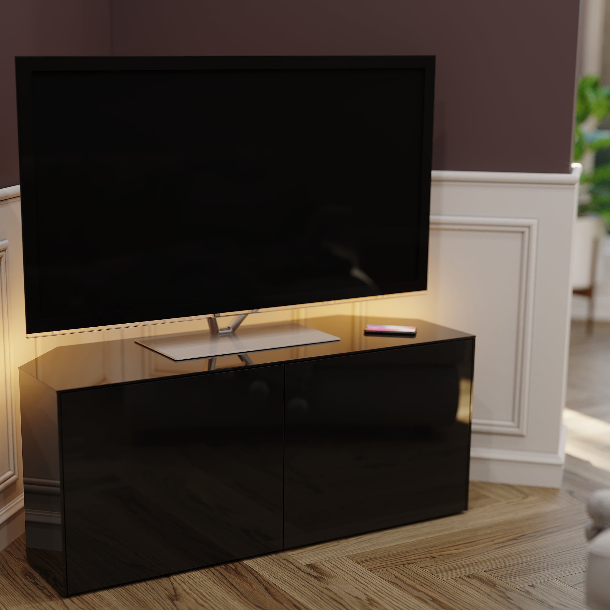 Intel Led Corner Tv Unit For Tvs Up To 50 Black