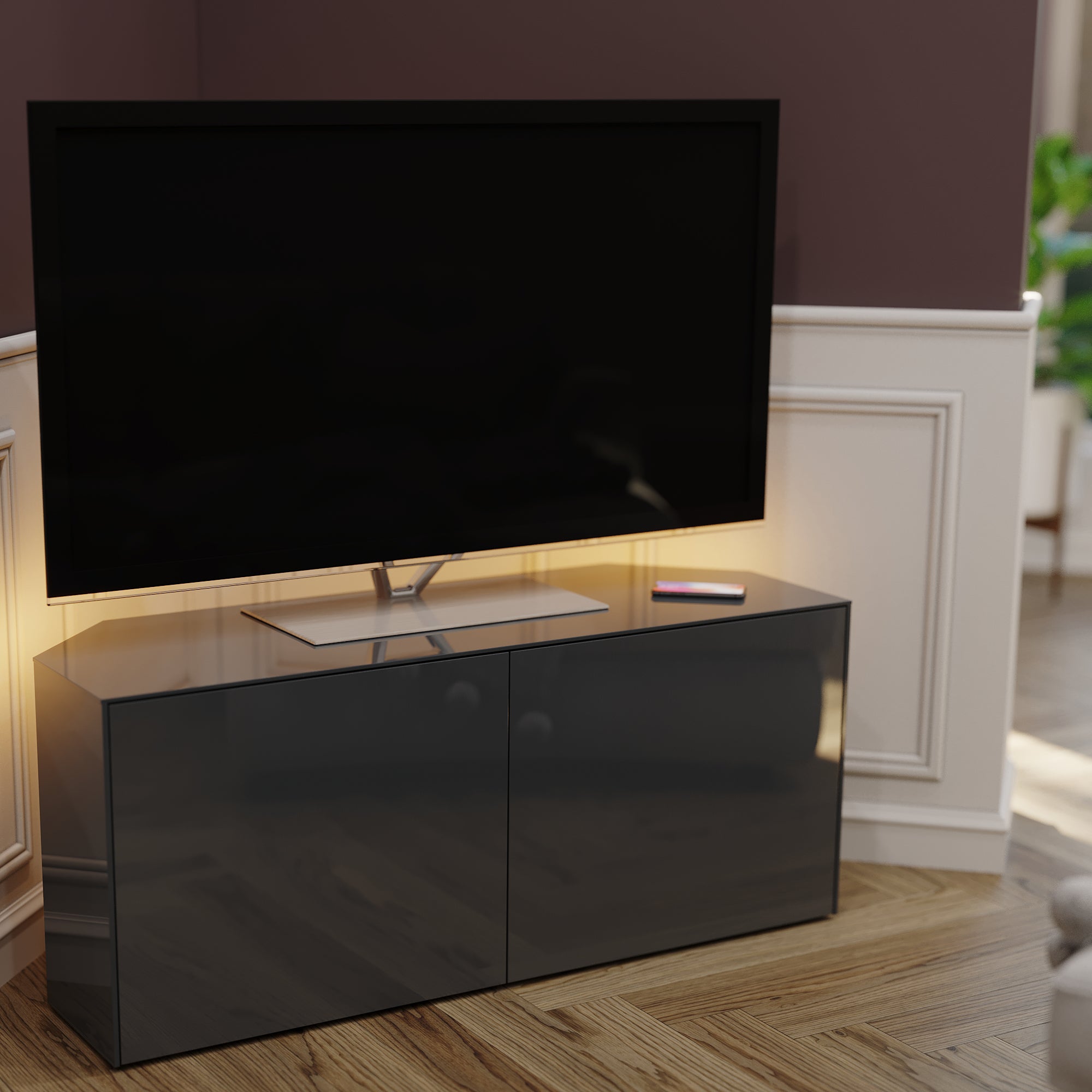 Intel Led Corner Tv Unit For Tvs Up To 50 Grey