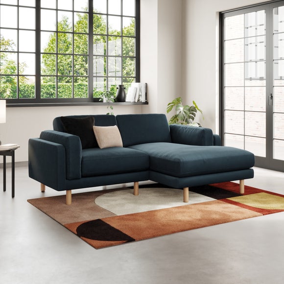 Newton Matte Plush Velvet Corner Chaise Sofa
