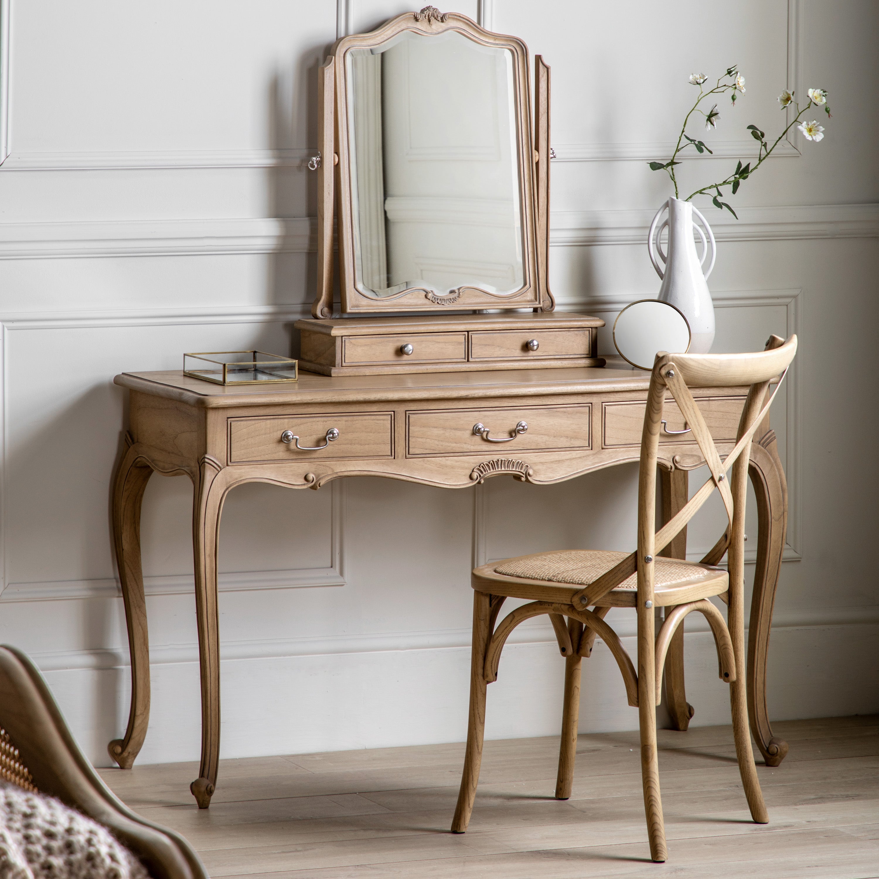 Photos - Wall Mirror Stoke Weathered Dressing Table Mirror Natural