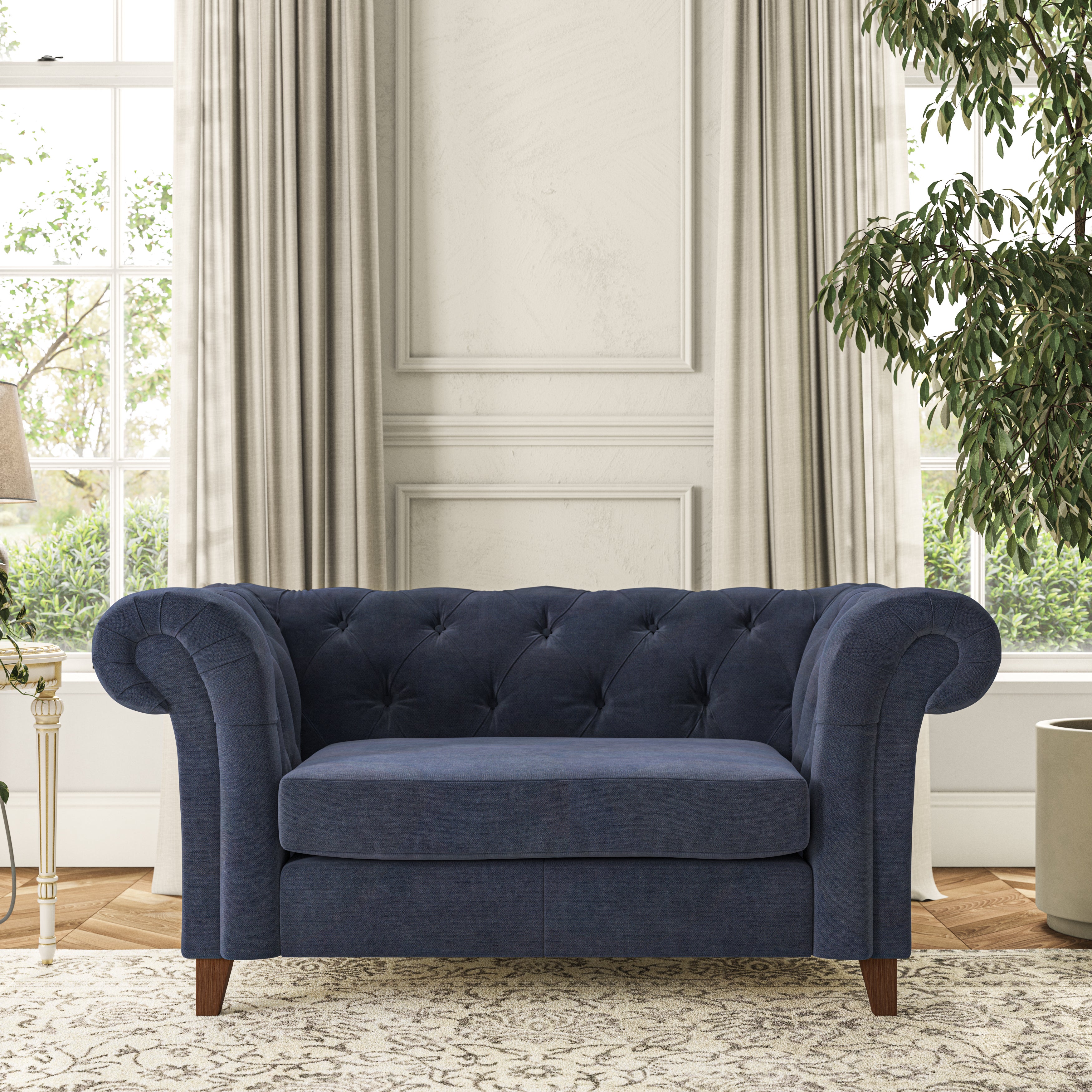 Pimlico Snuggle Chair Aqua Clean Chenille Navy