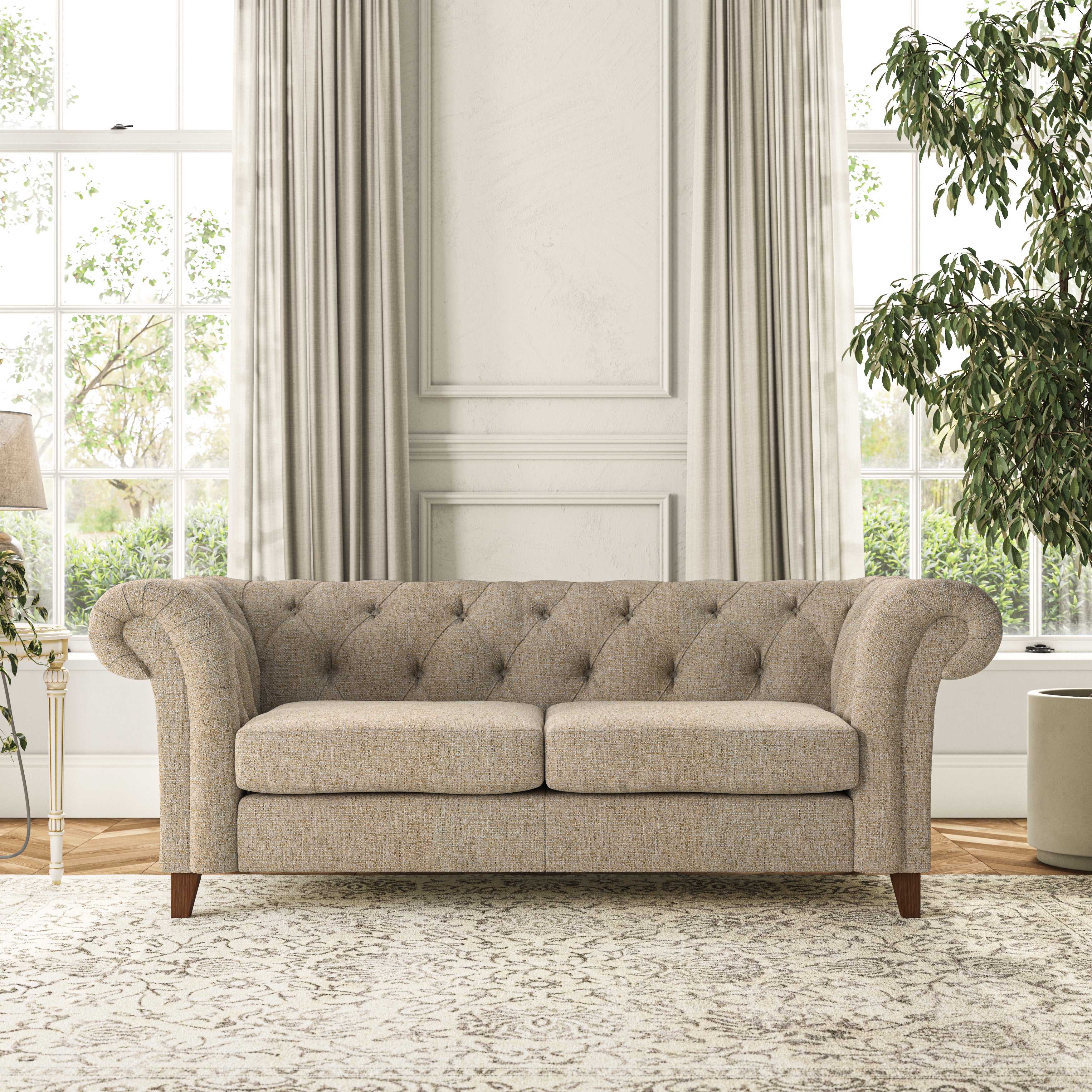 Pimlico 3 Seater Sofa Chunky Weave Honey