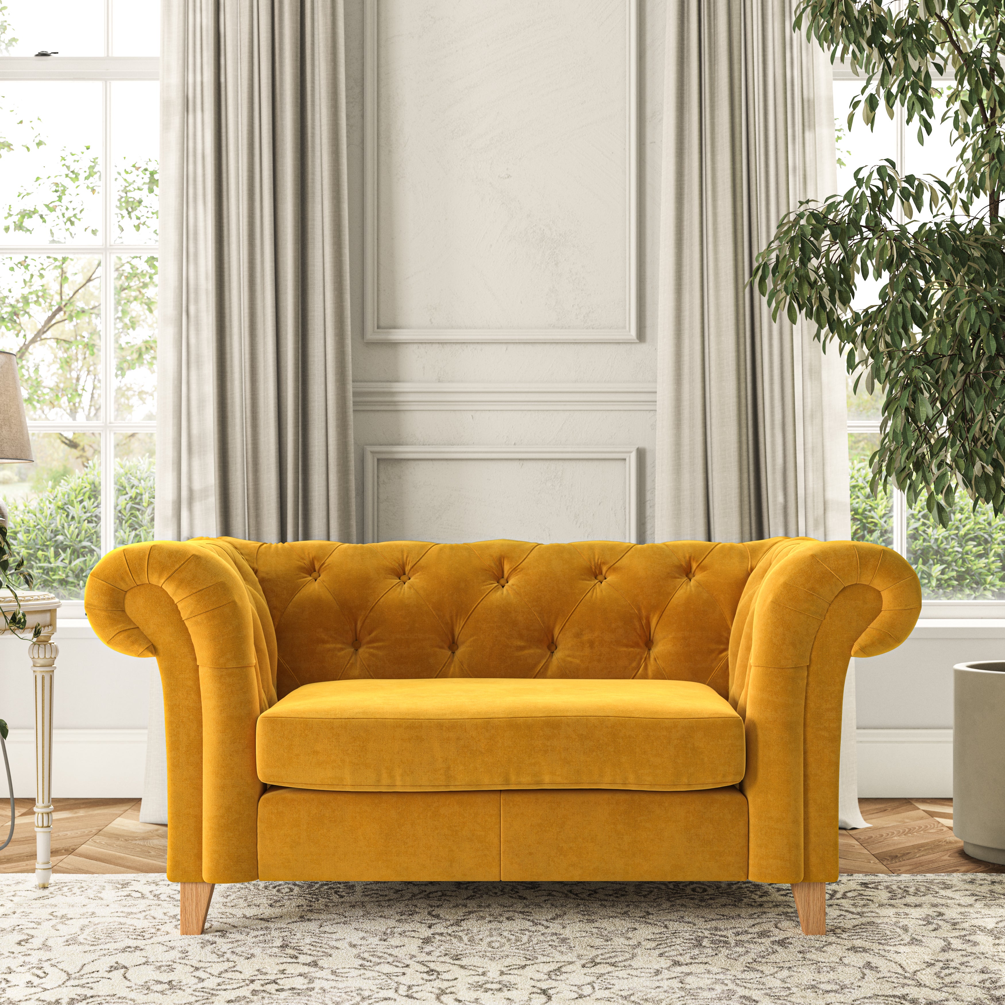 Pimlico Snuggle Chair Luxury Velvet Old Gold