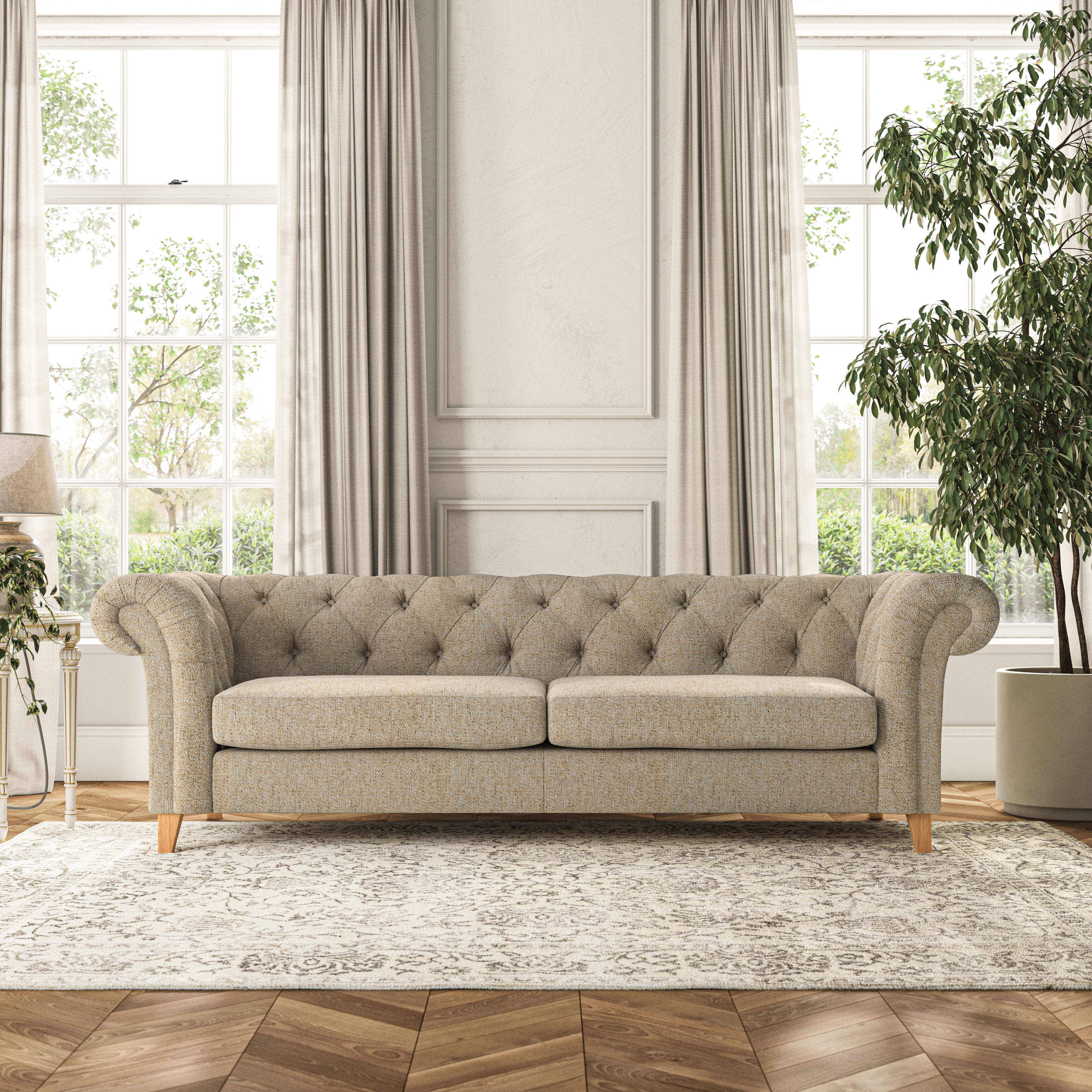 Pimlico 4 Seater Sofa Chunky Weave Honey