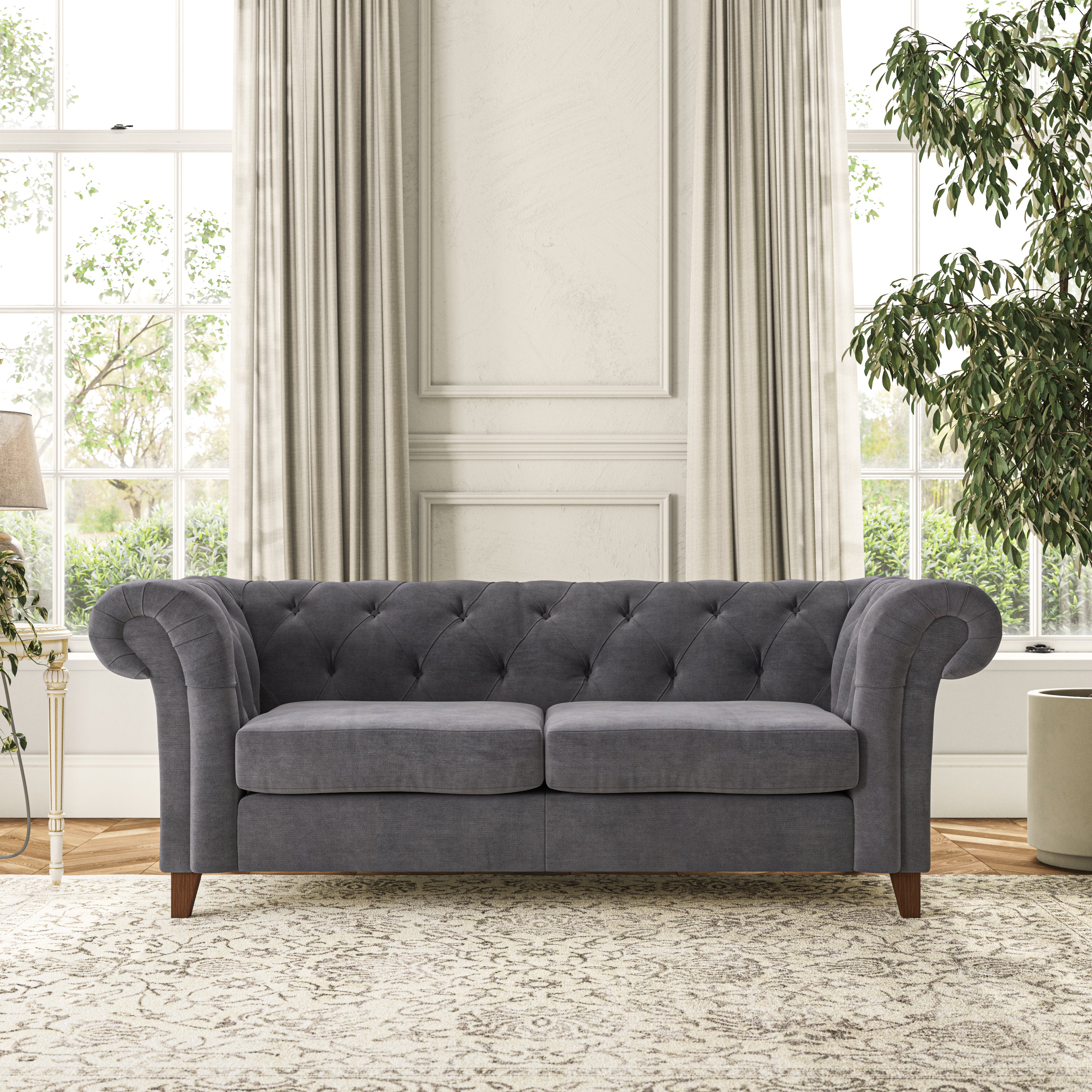 Pimlico 3 Seater Sofa Aqua Clean Chenille Grey