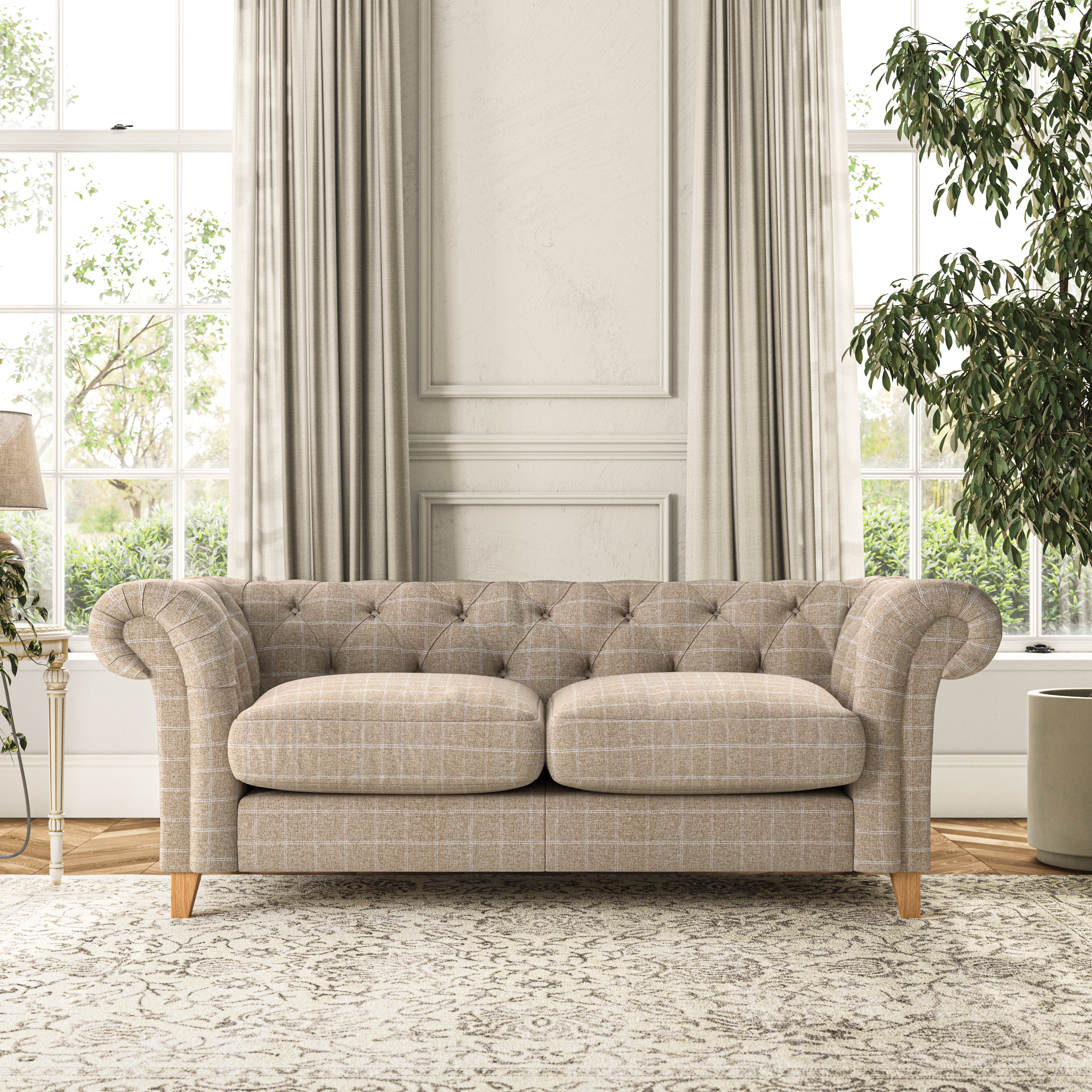 Pimlico 3 Seater Sofa Check Natural