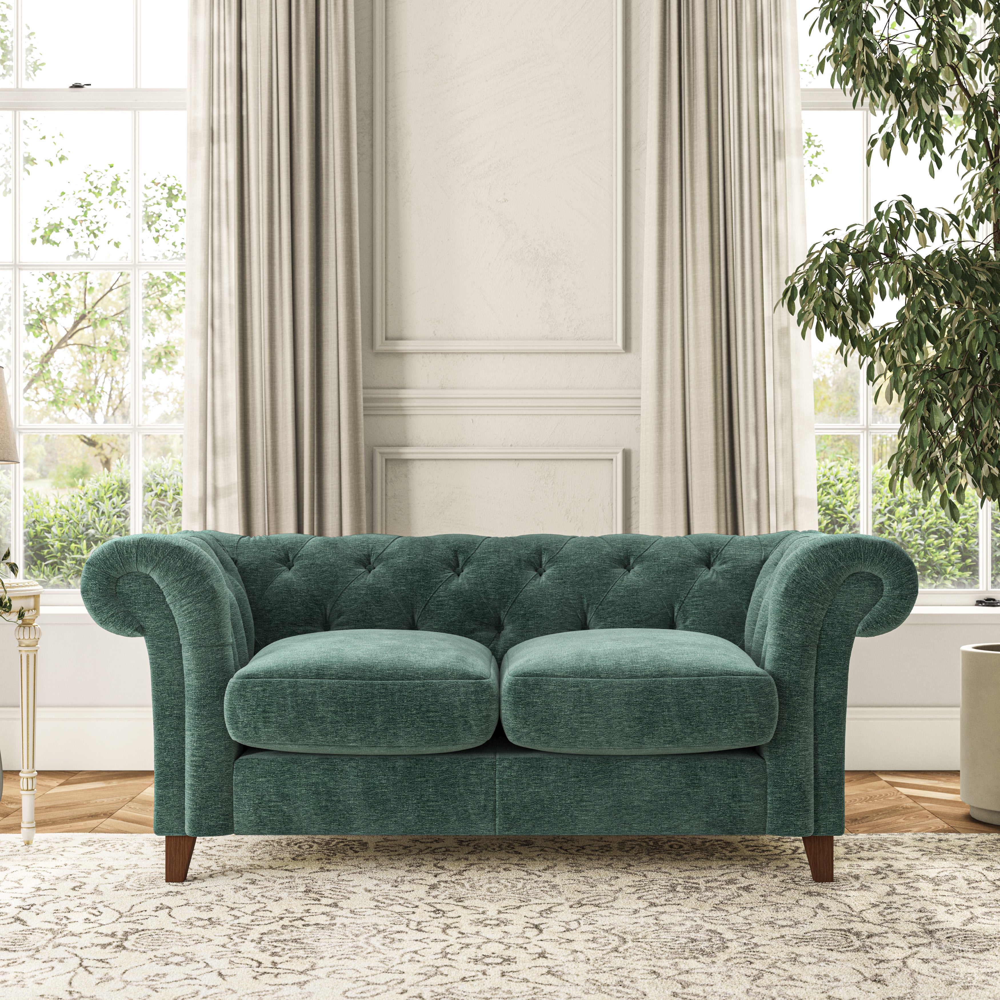 Pimlico Large 2 Seater Sofa Luxury Chenille Pacific