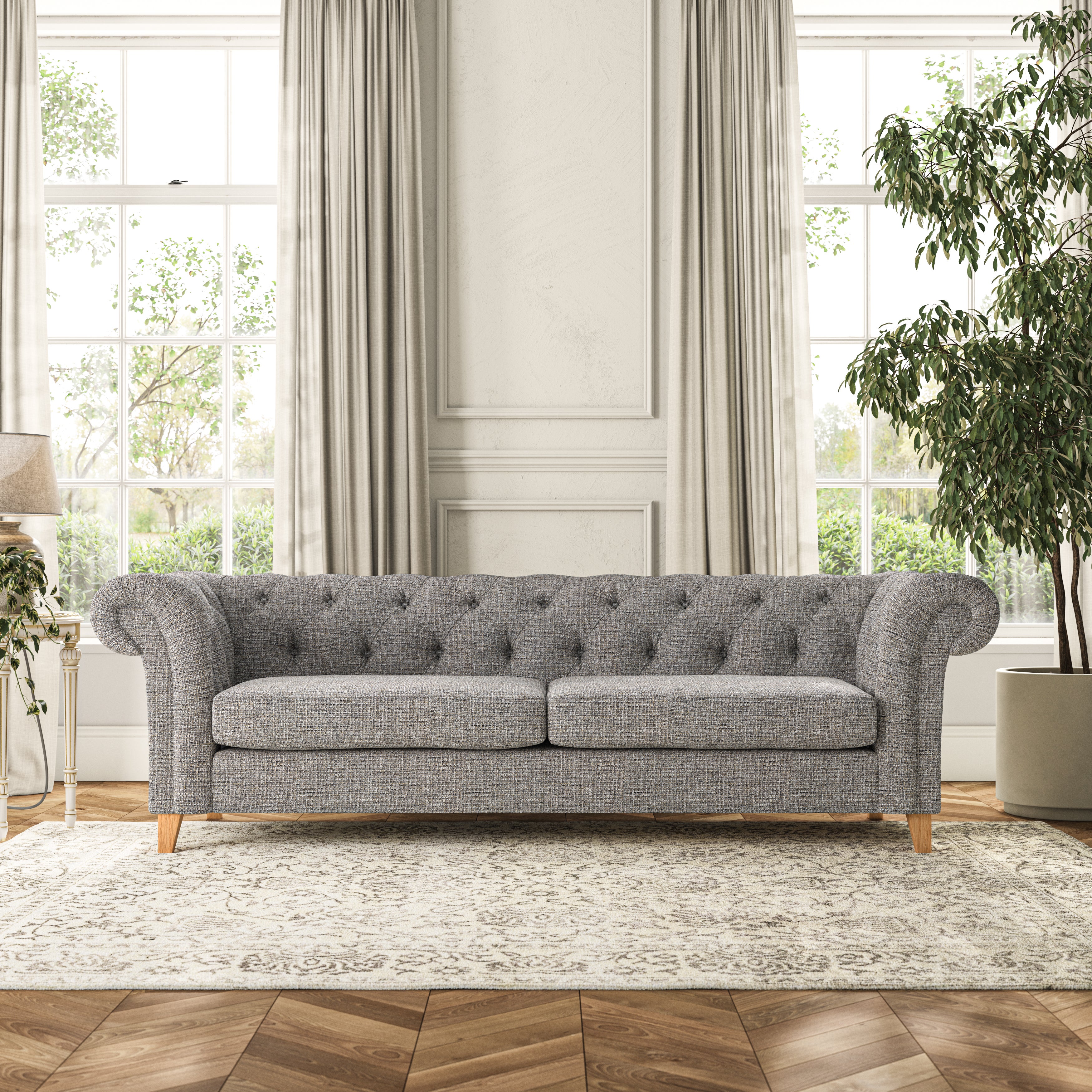 Pimlico 4 Seater Sofa Chunky Weave Charcoal