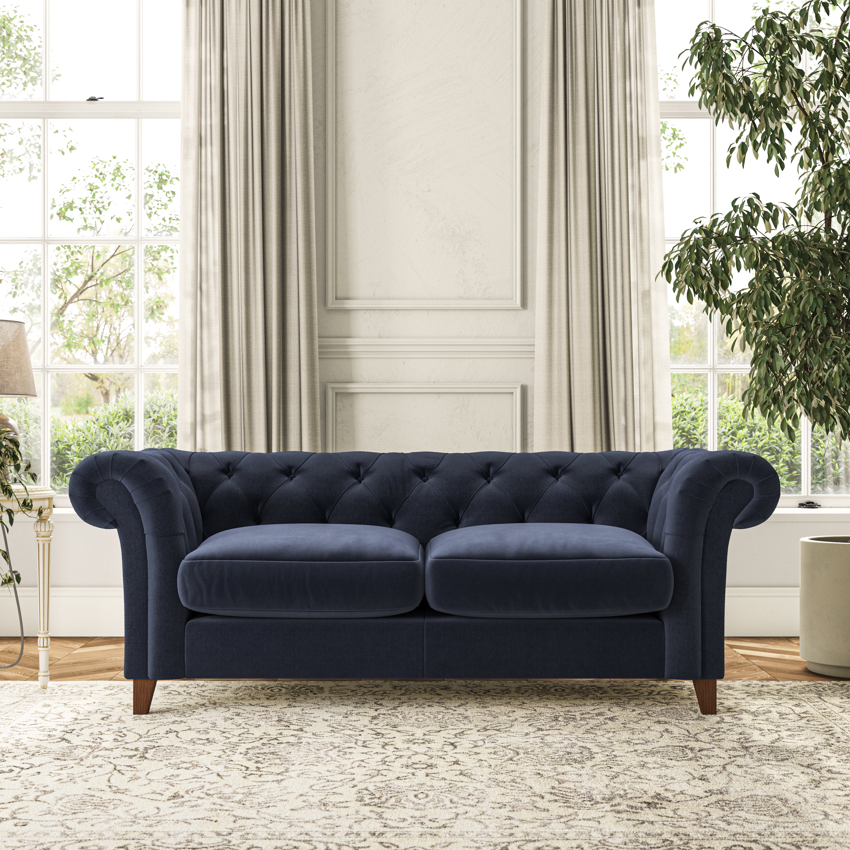 Pimlico 3 Seater Sofa House Velvet Luxe Navy