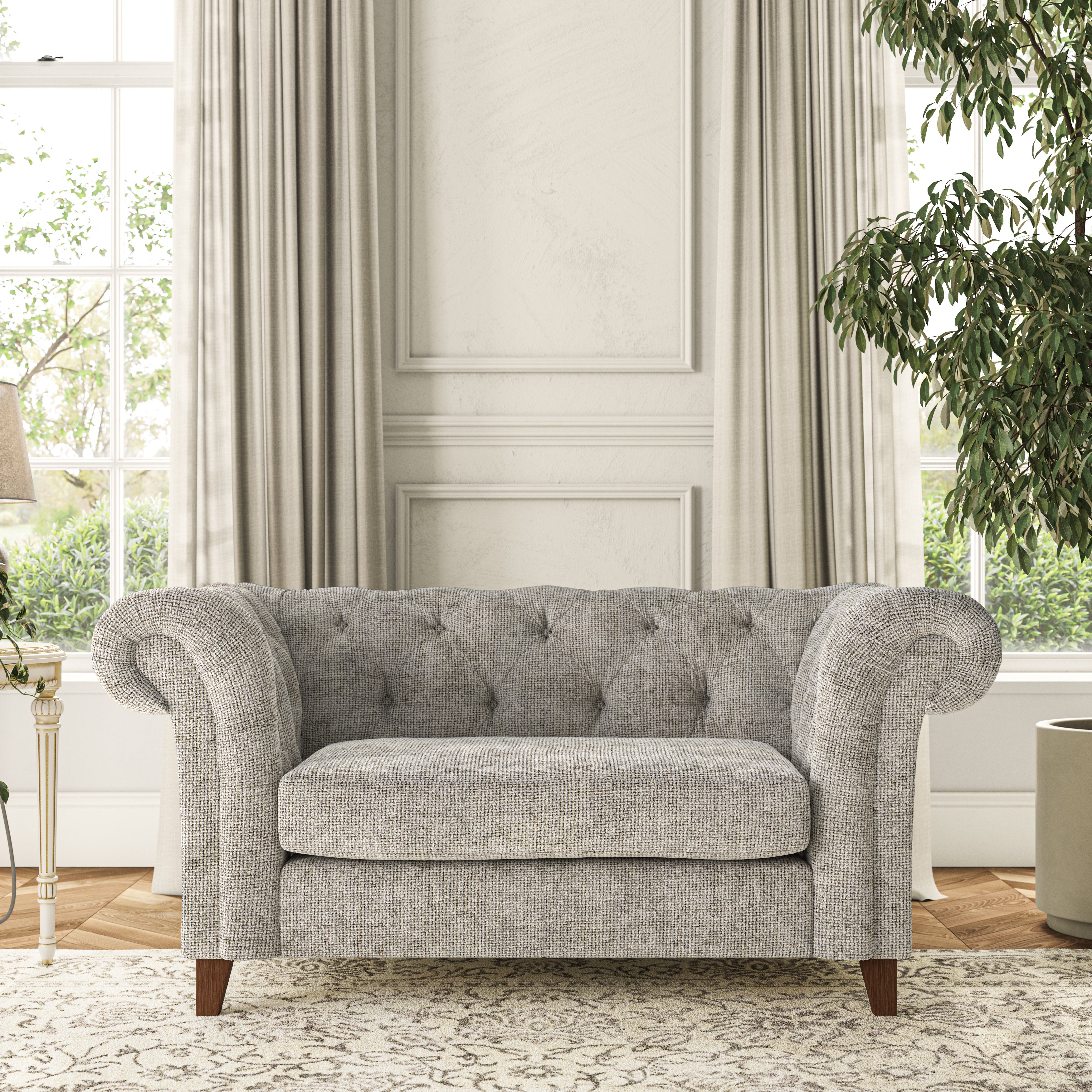 Pimlico Snuggle Chair Chunky Chenille Silver