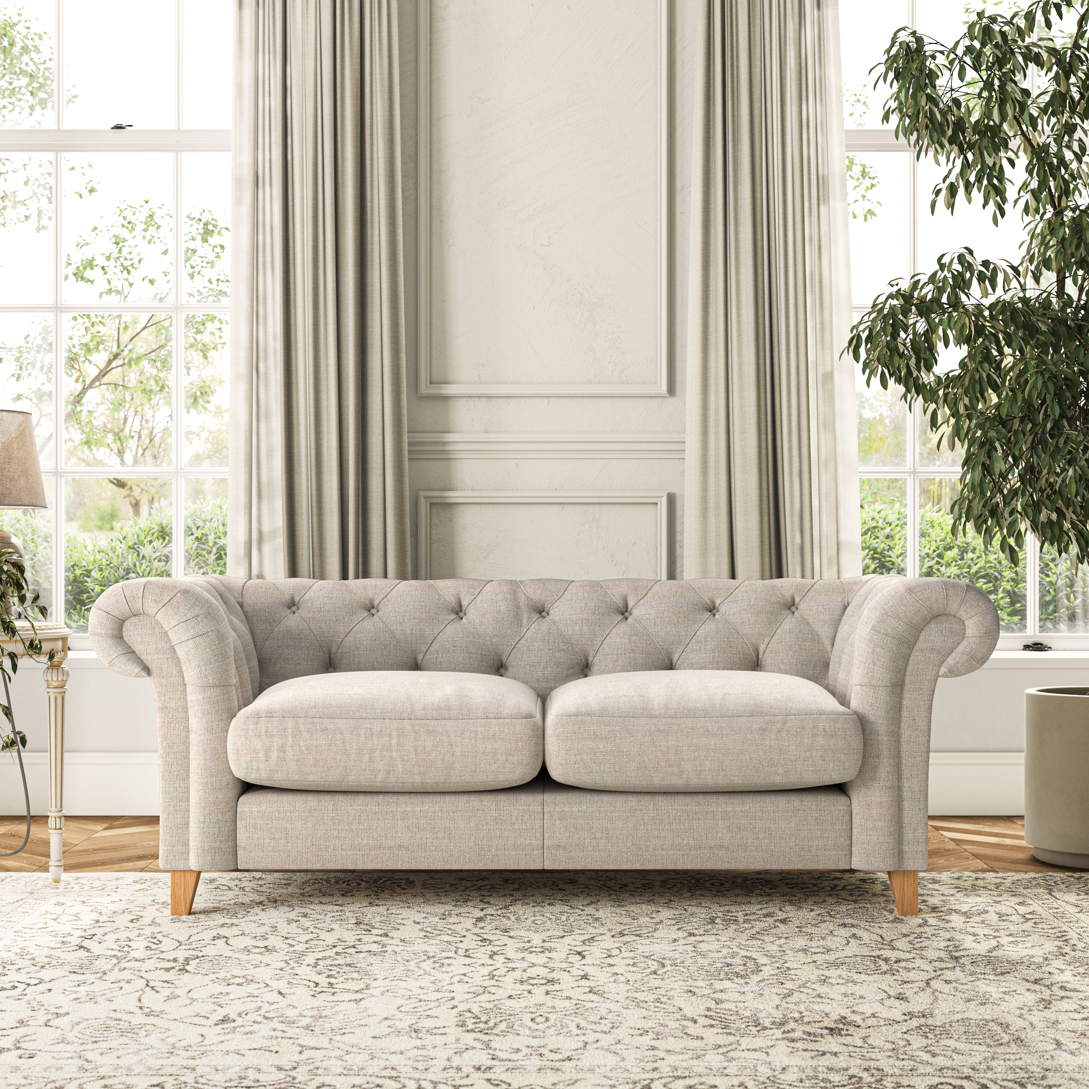 Pimlico 3 Seater Sofa Chunky Tonal Weave Natural