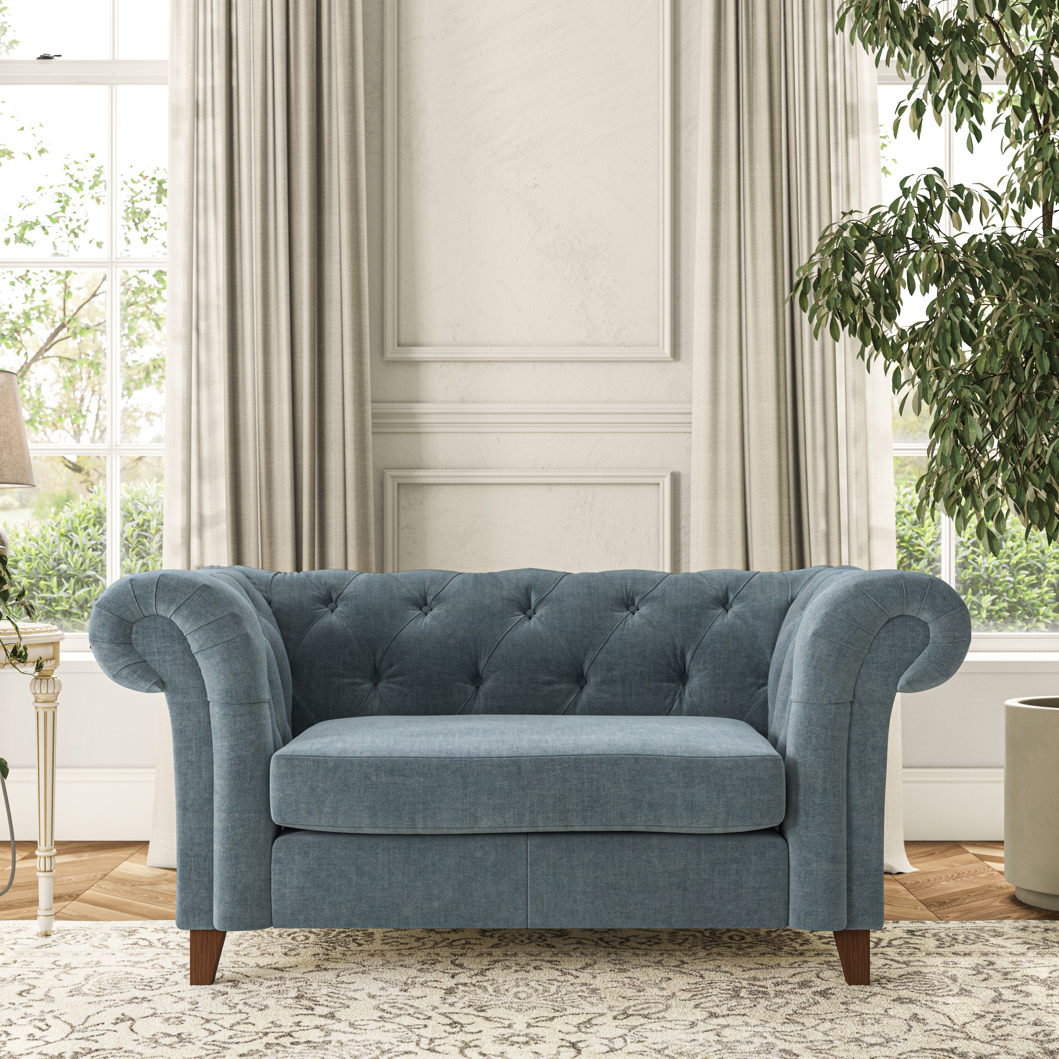 Pimlico Snuggle Chair Tonal Plush Chenille Aqua