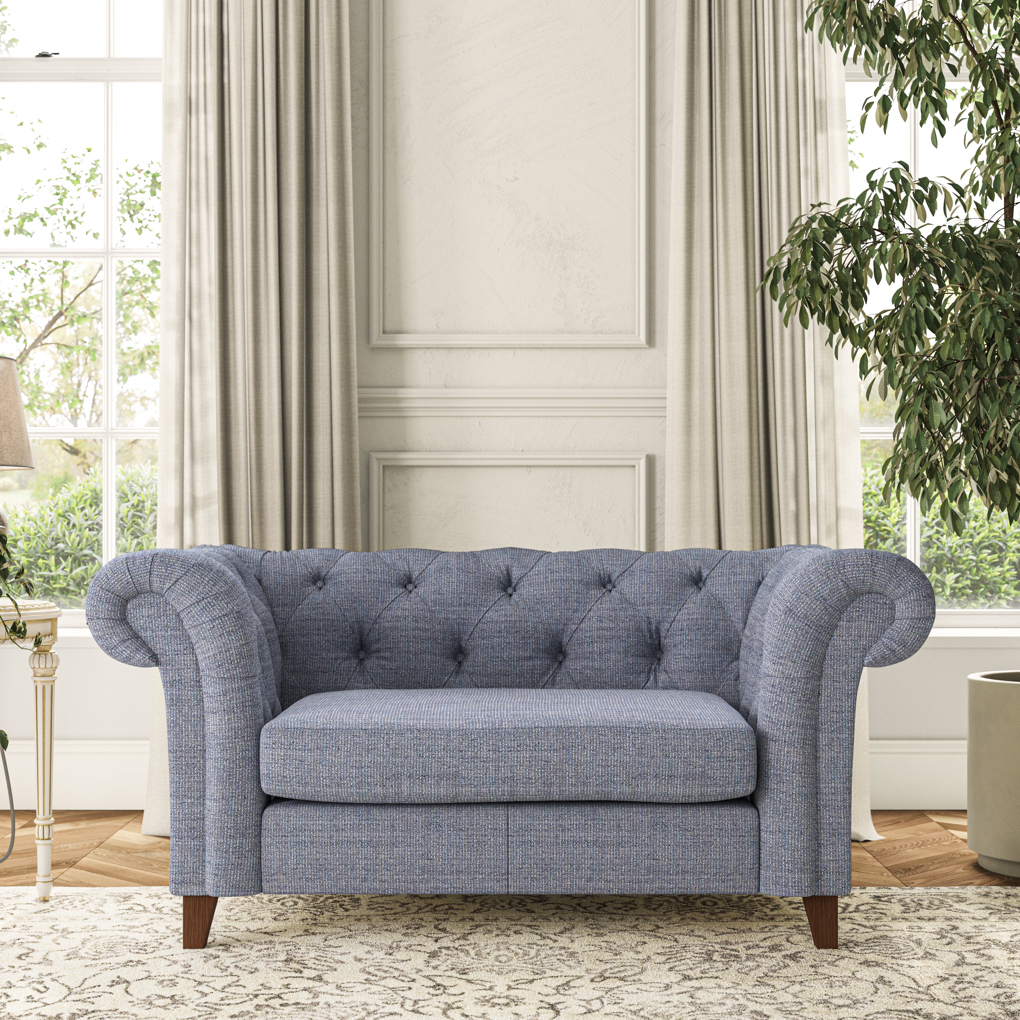 Pimlico Snuggle Chair Chunky Tonal Weave Navy