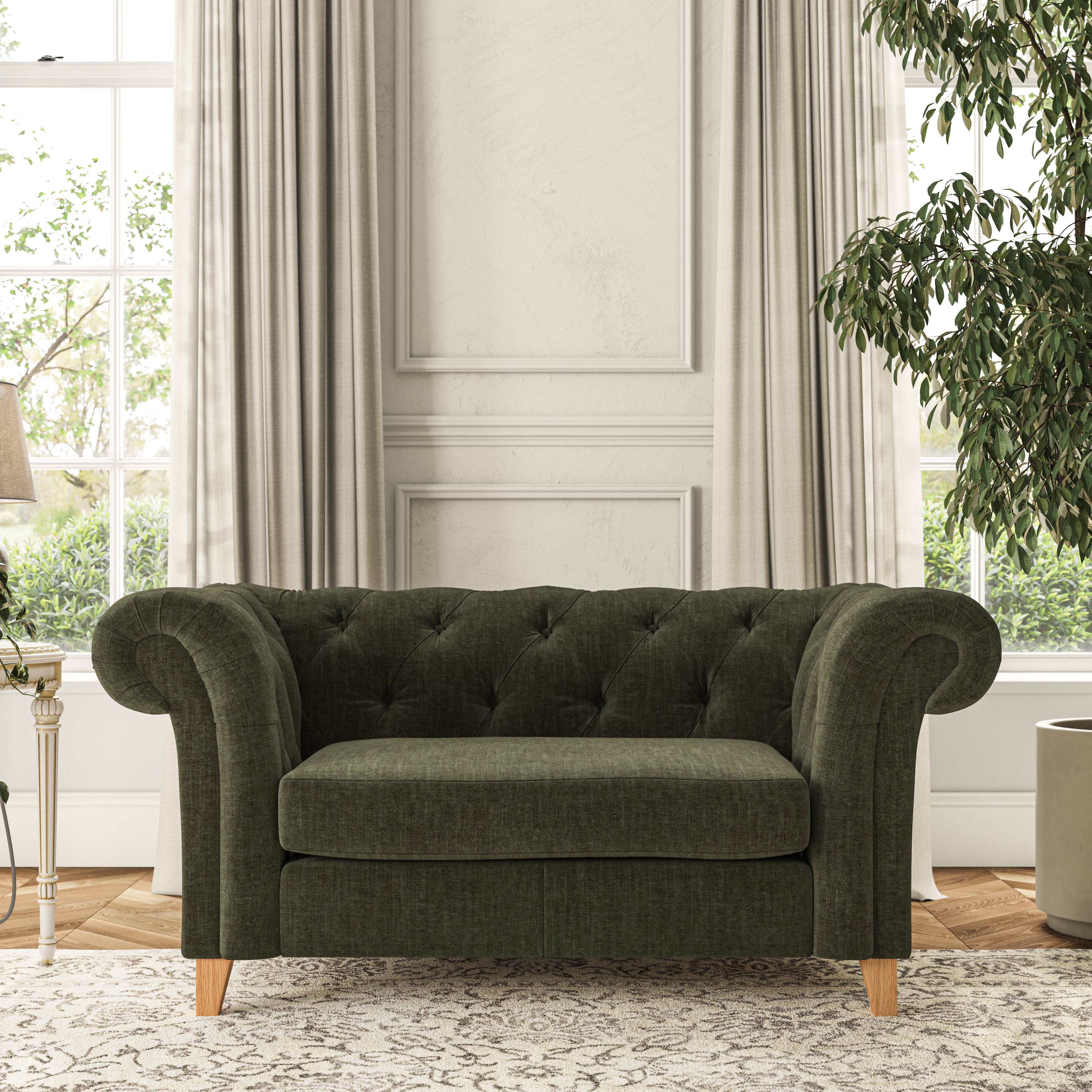 Pimlico Snuggle Chair Tonal Plush Chenille Rich Green