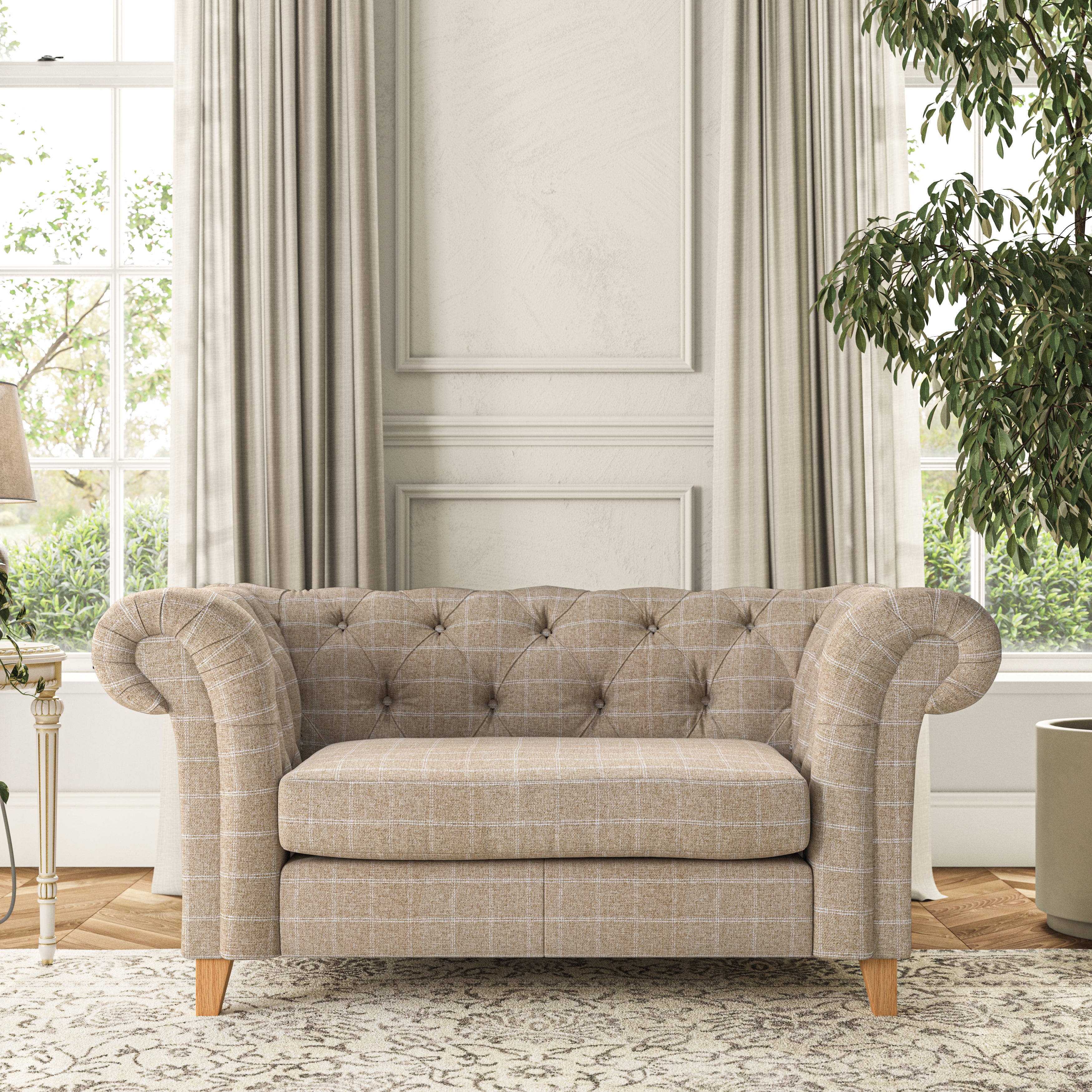 Pimlico Snuggle Chair Check Natural