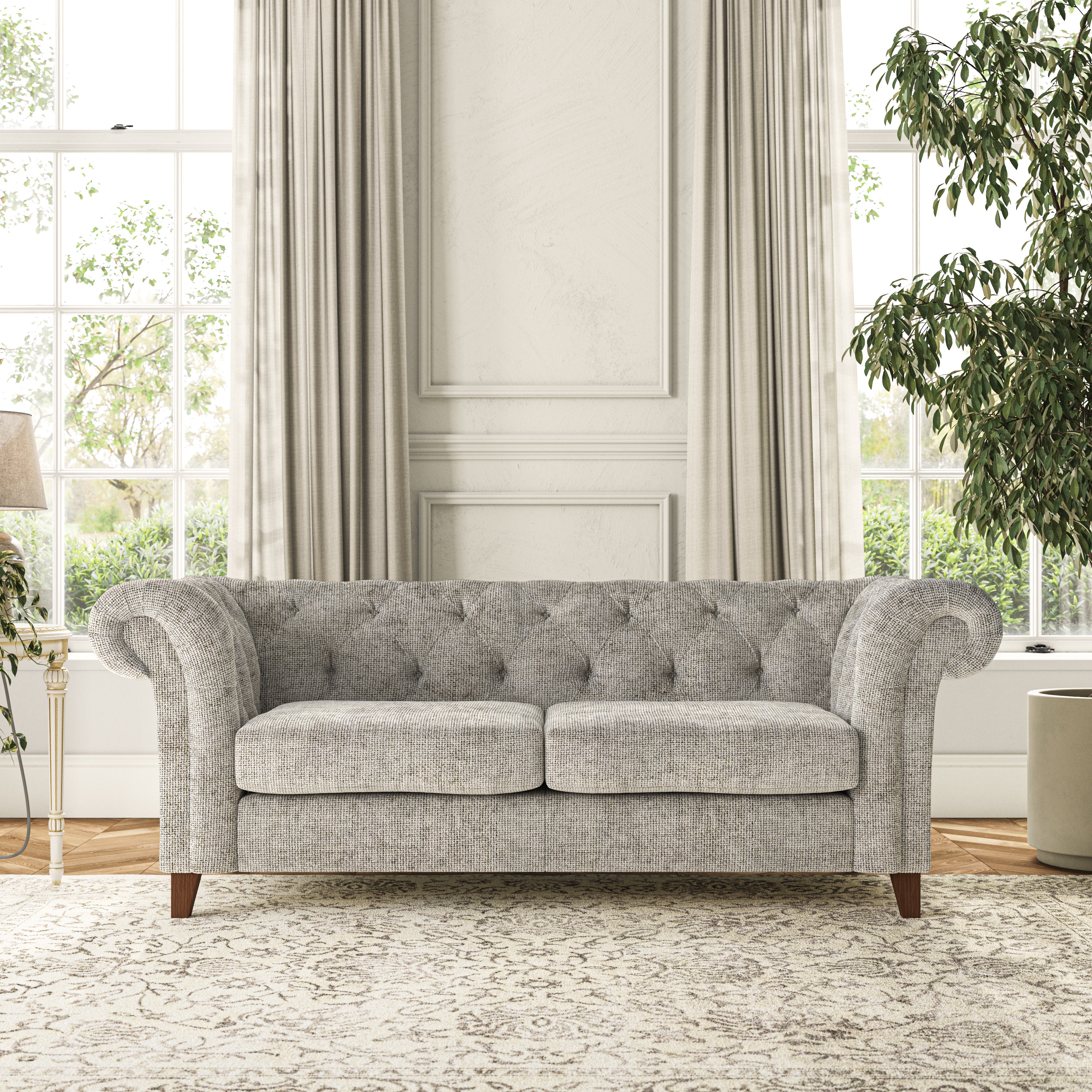 Pimlico 3 Seater Sofa Chunky Chenille Silver