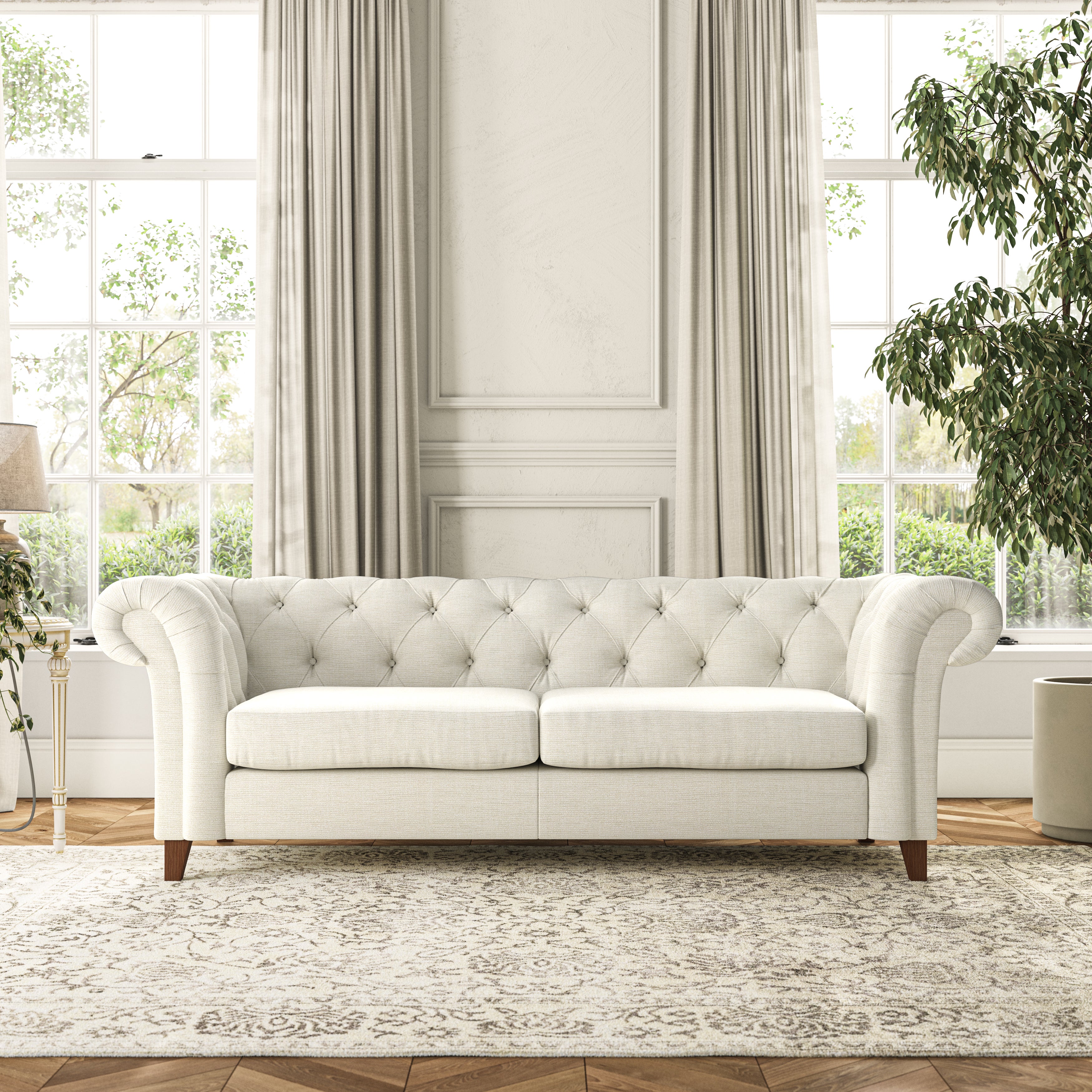 Pimlico Large 3 Seater Sofa Chunky Tonal Weave Ivory