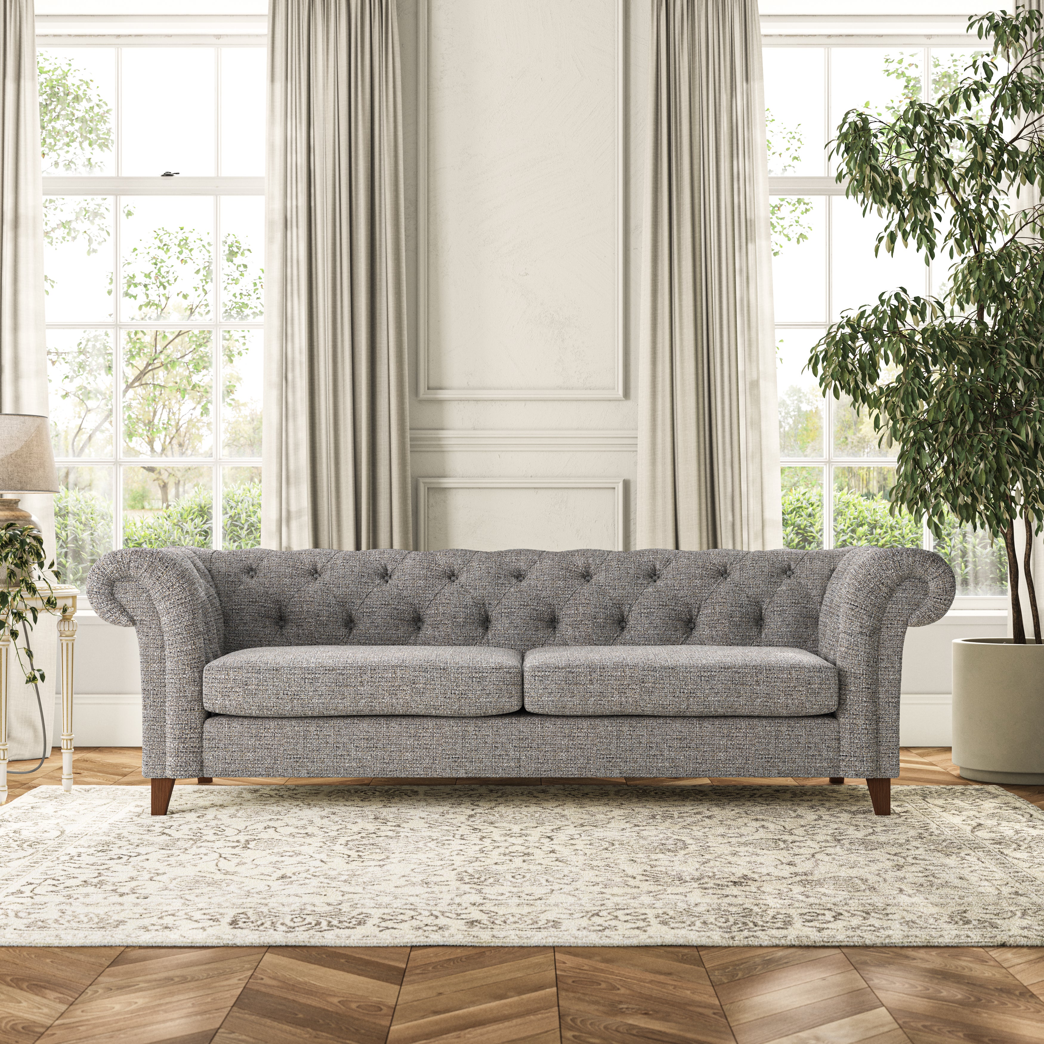 Pimlico 4 Seater Sofa Chunky Weave Charcoal