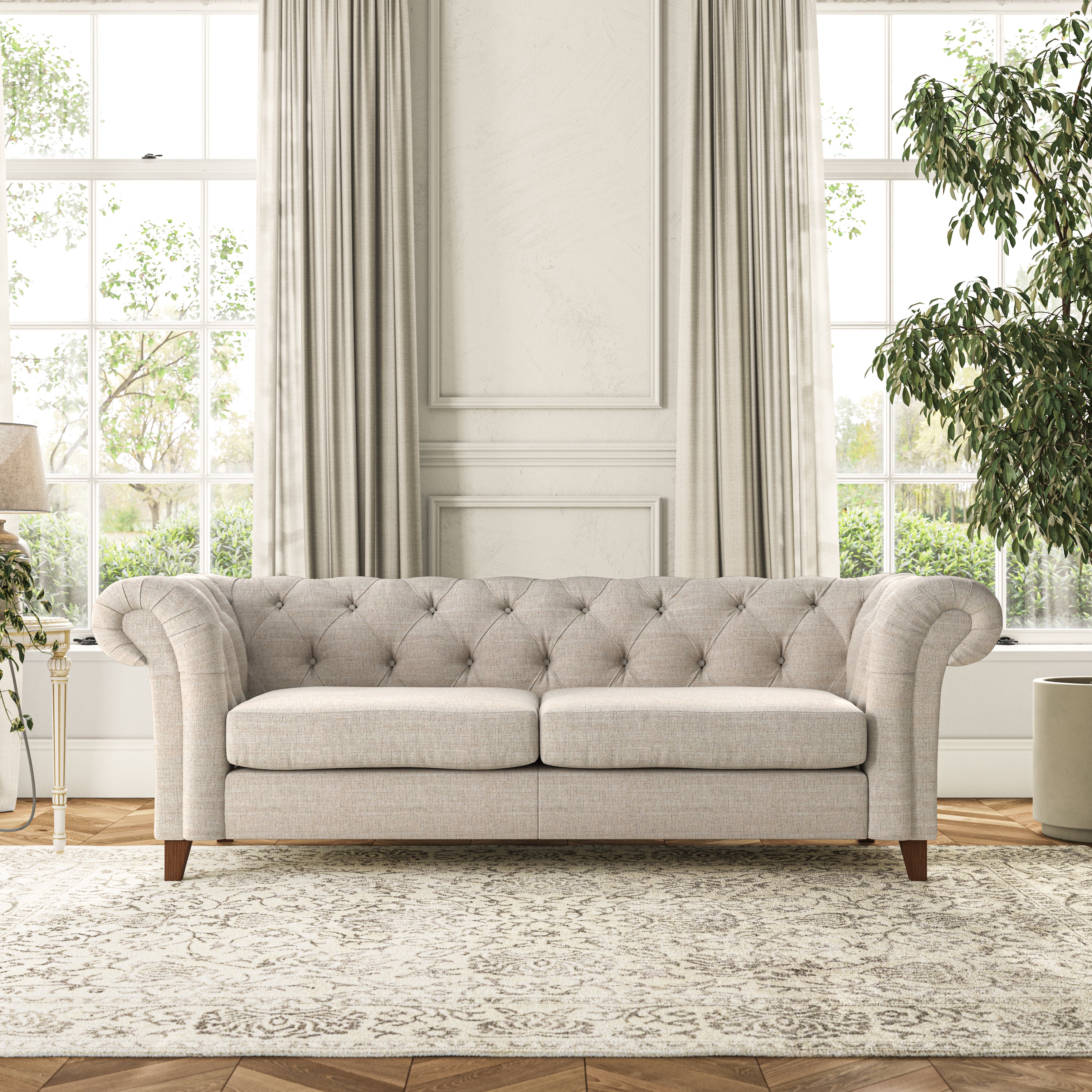 Pimlico Large 3 Seater Sofa Chunky Tonal Weave Natural