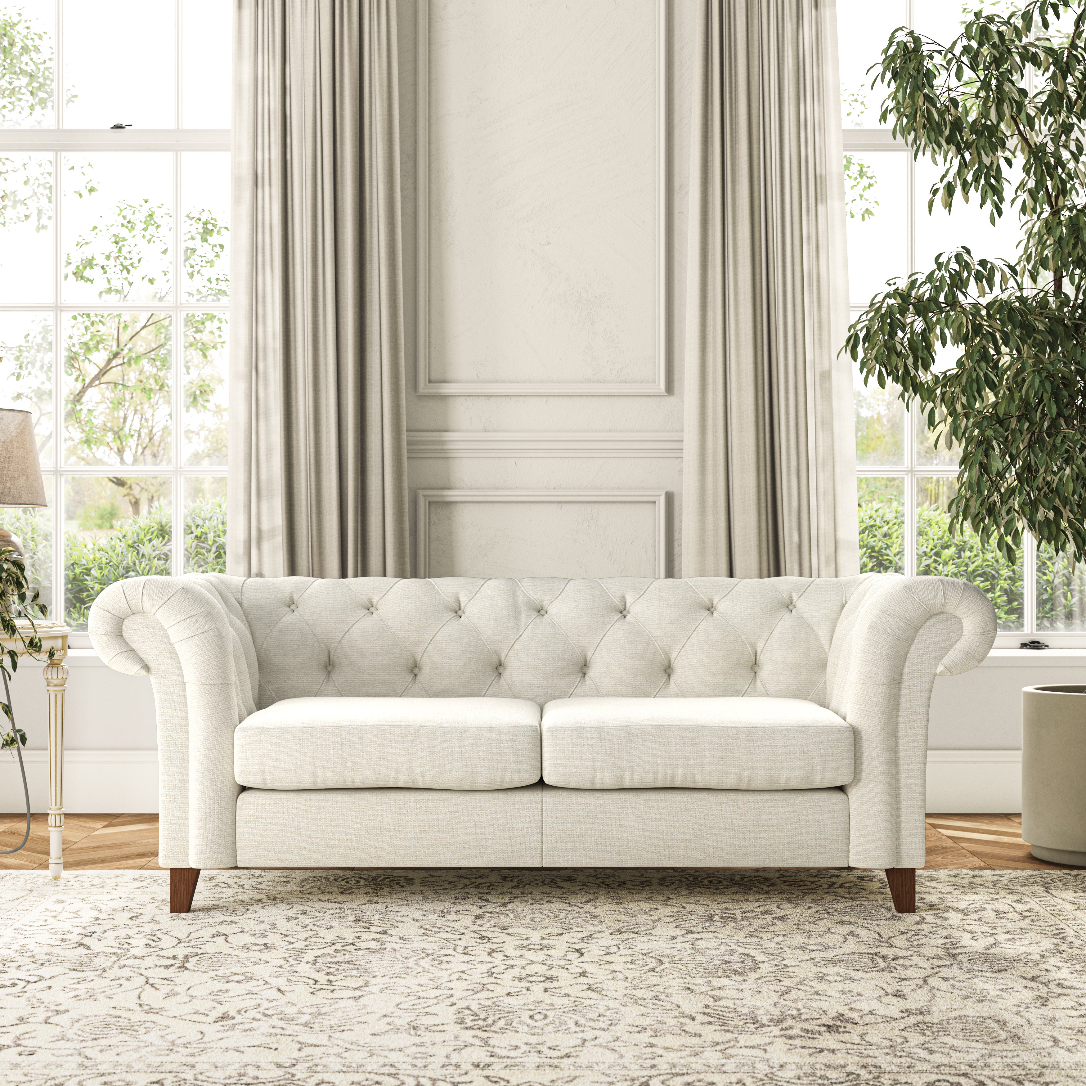 Pimlico 3 Seater Sofa Chunky Tonal Weave Ivory