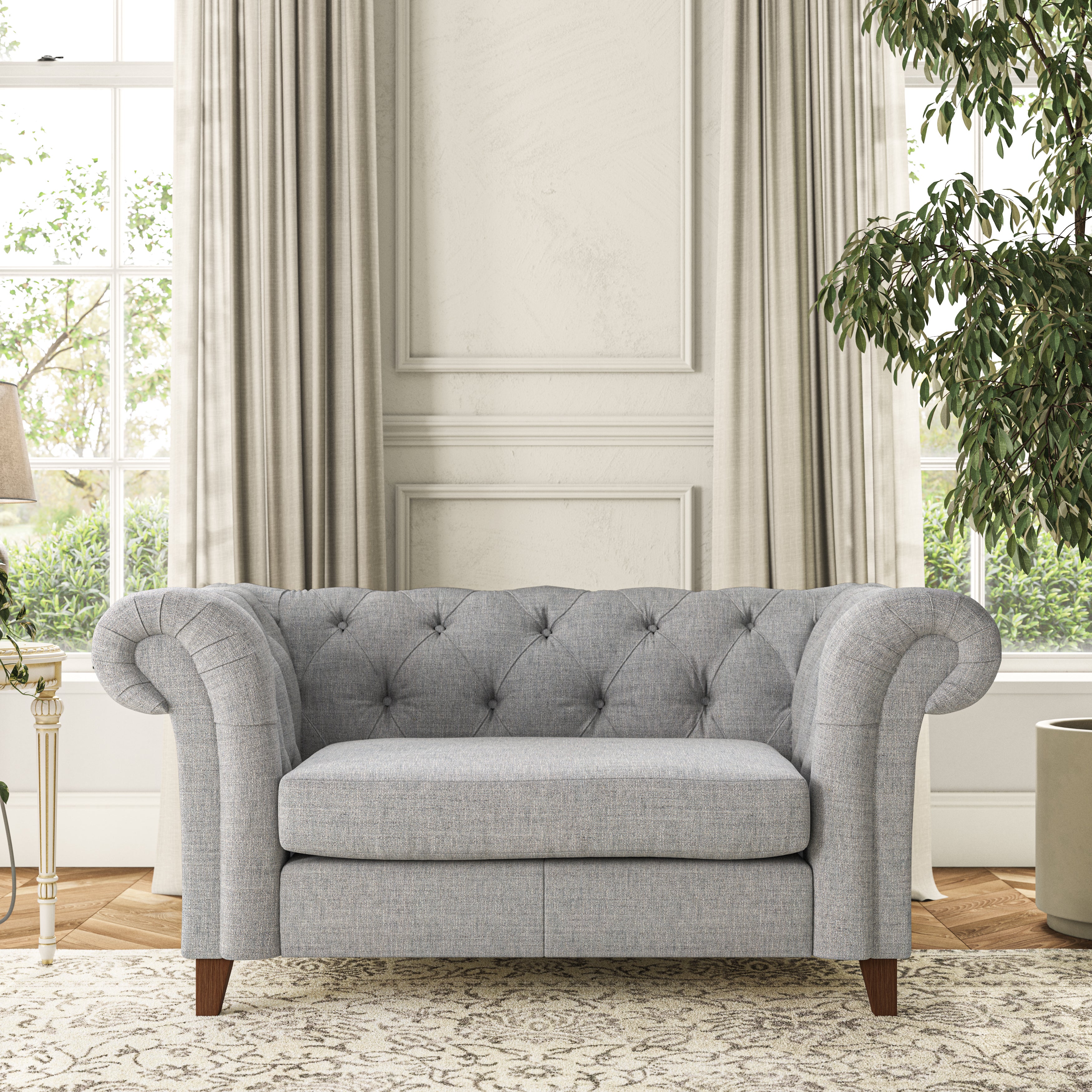 Pimlico Snuggle Chair Chunky Tonal Weave Silver