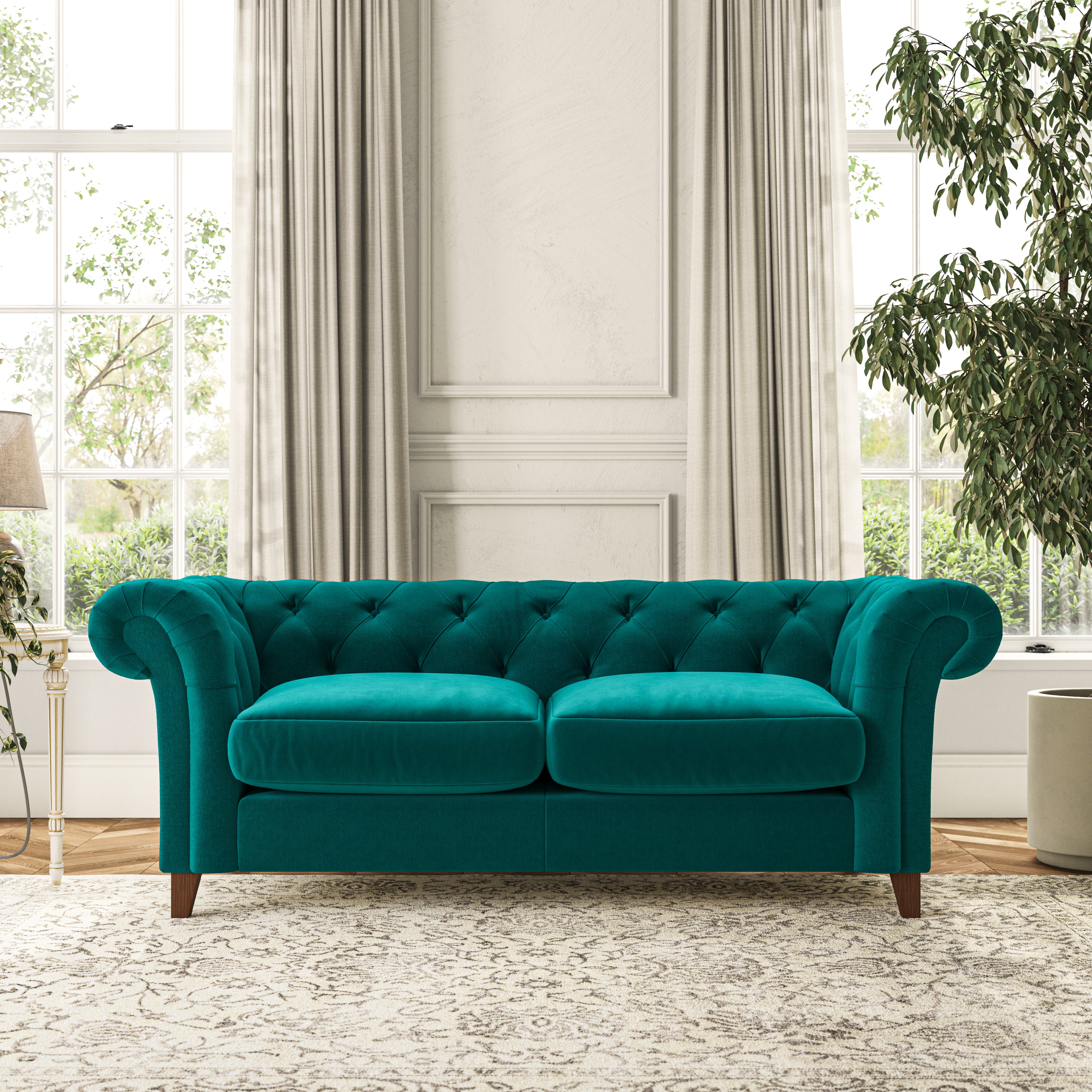 Pimlico 3 Seater Sofa House Velvet Peacock