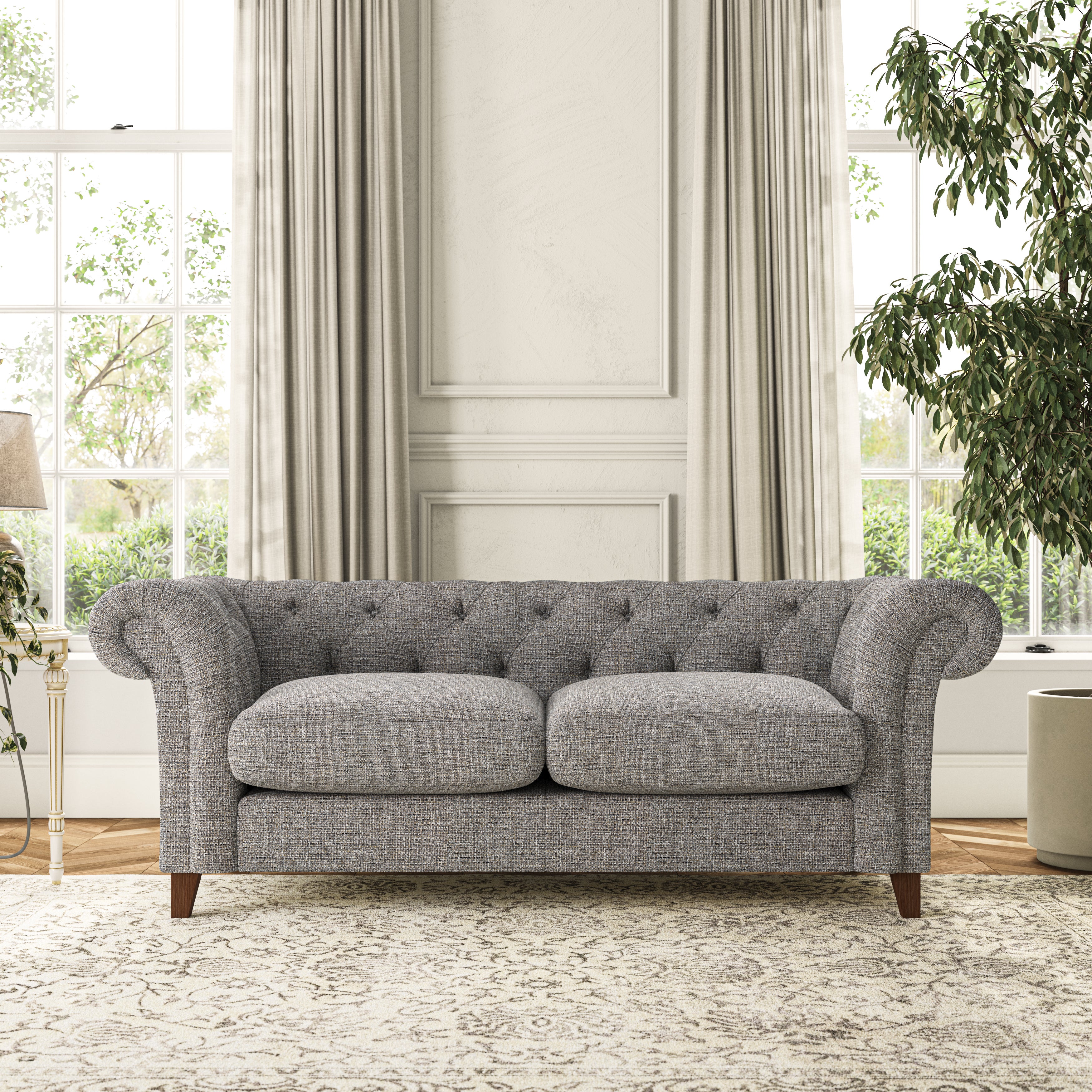 Pimlico 3 Seater Sofa Chunky Weave Charcoal