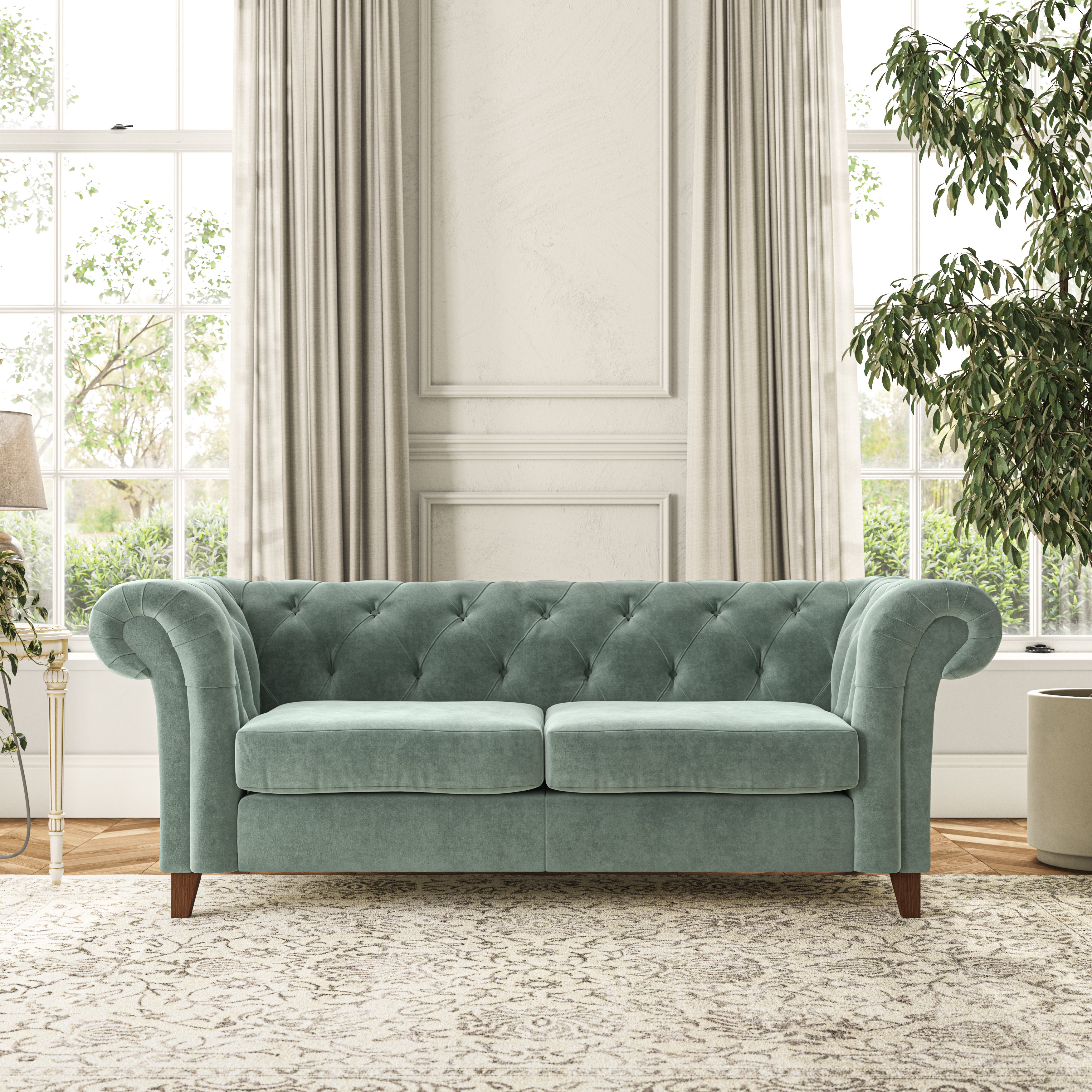 Pimlico 3 Seater Sofa Luxury Velvet Lilypad