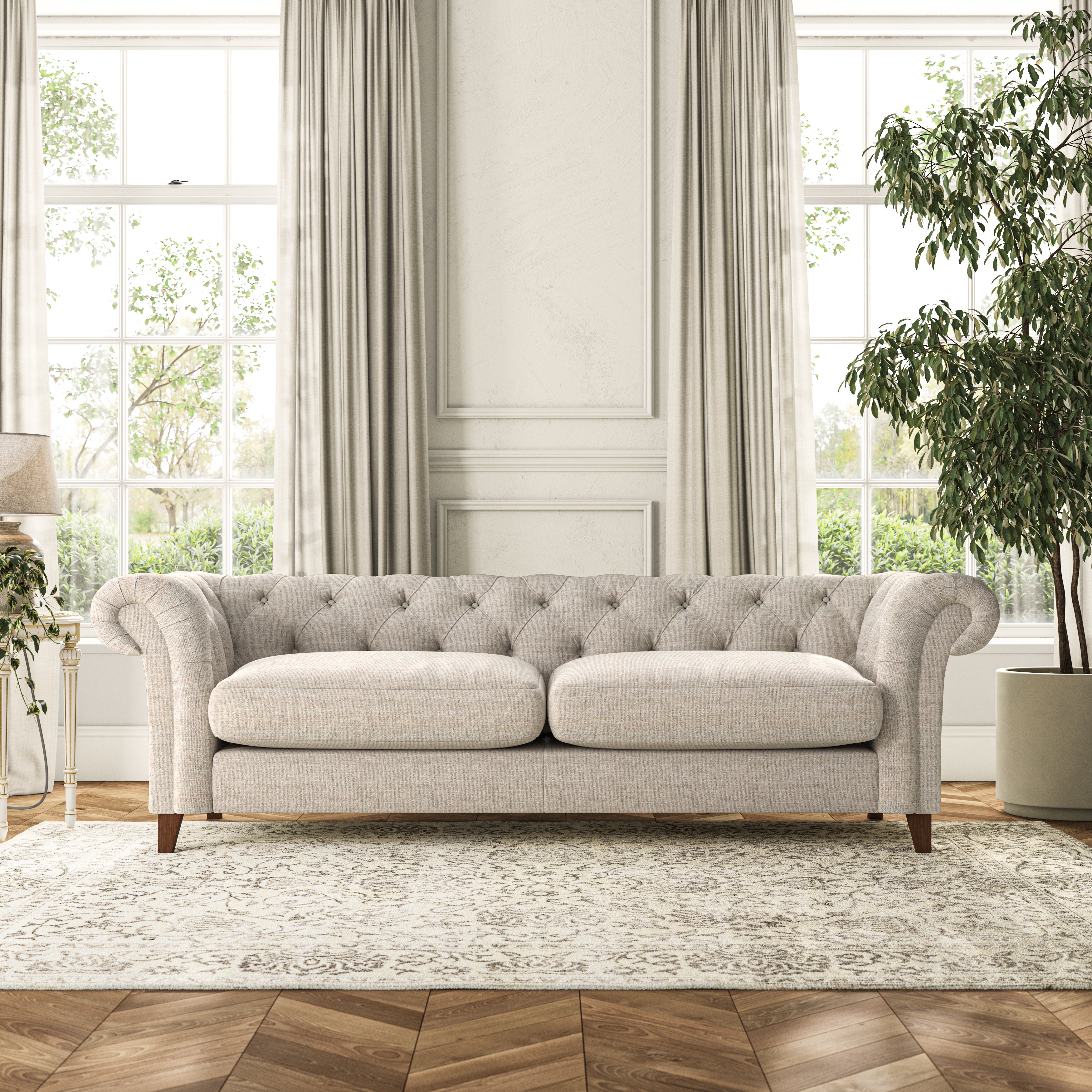 Pimlico 4 Seater Sofa Chunky Tonal Weave Natural