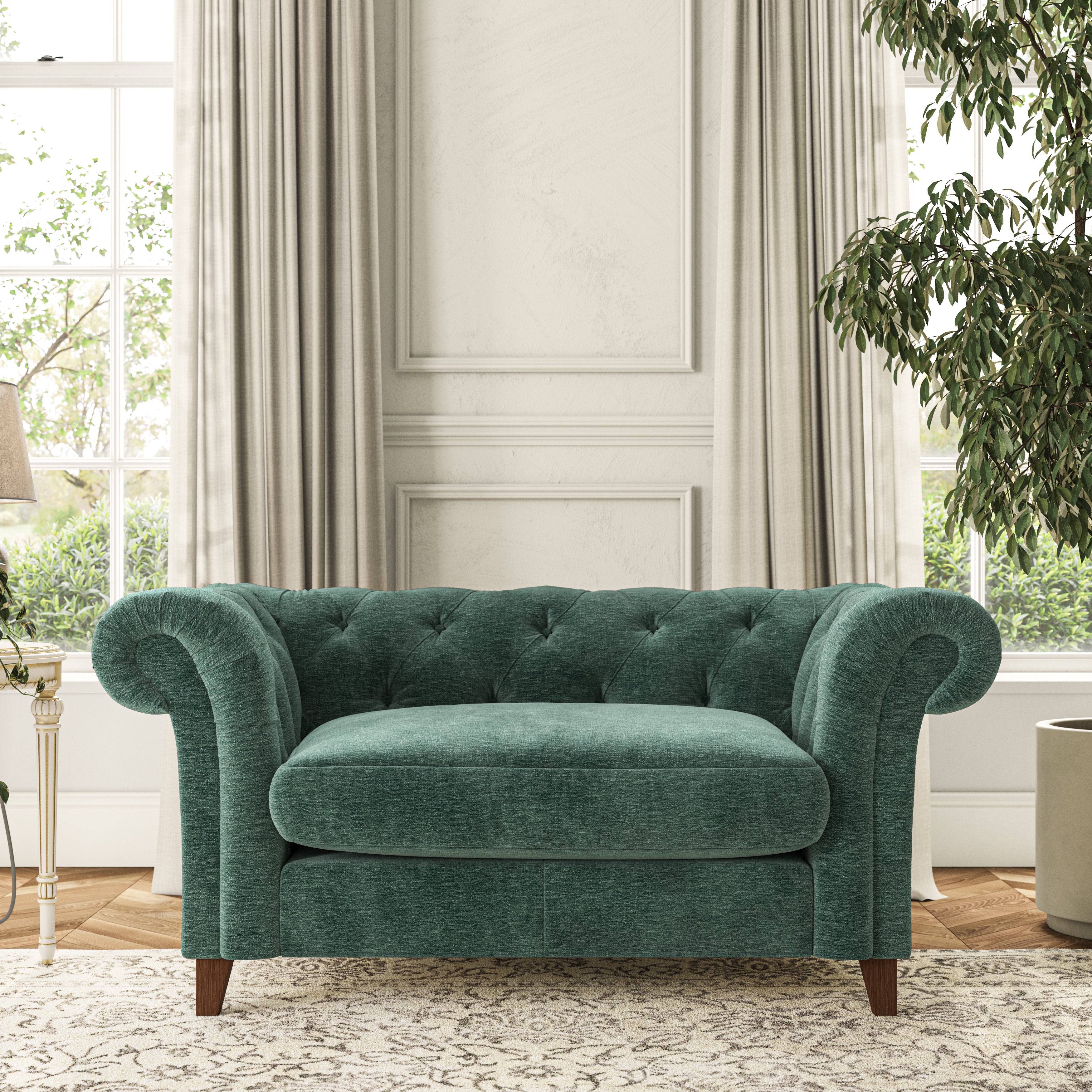 Pimlico Snuggle Chair Luxury Chenille Pacific