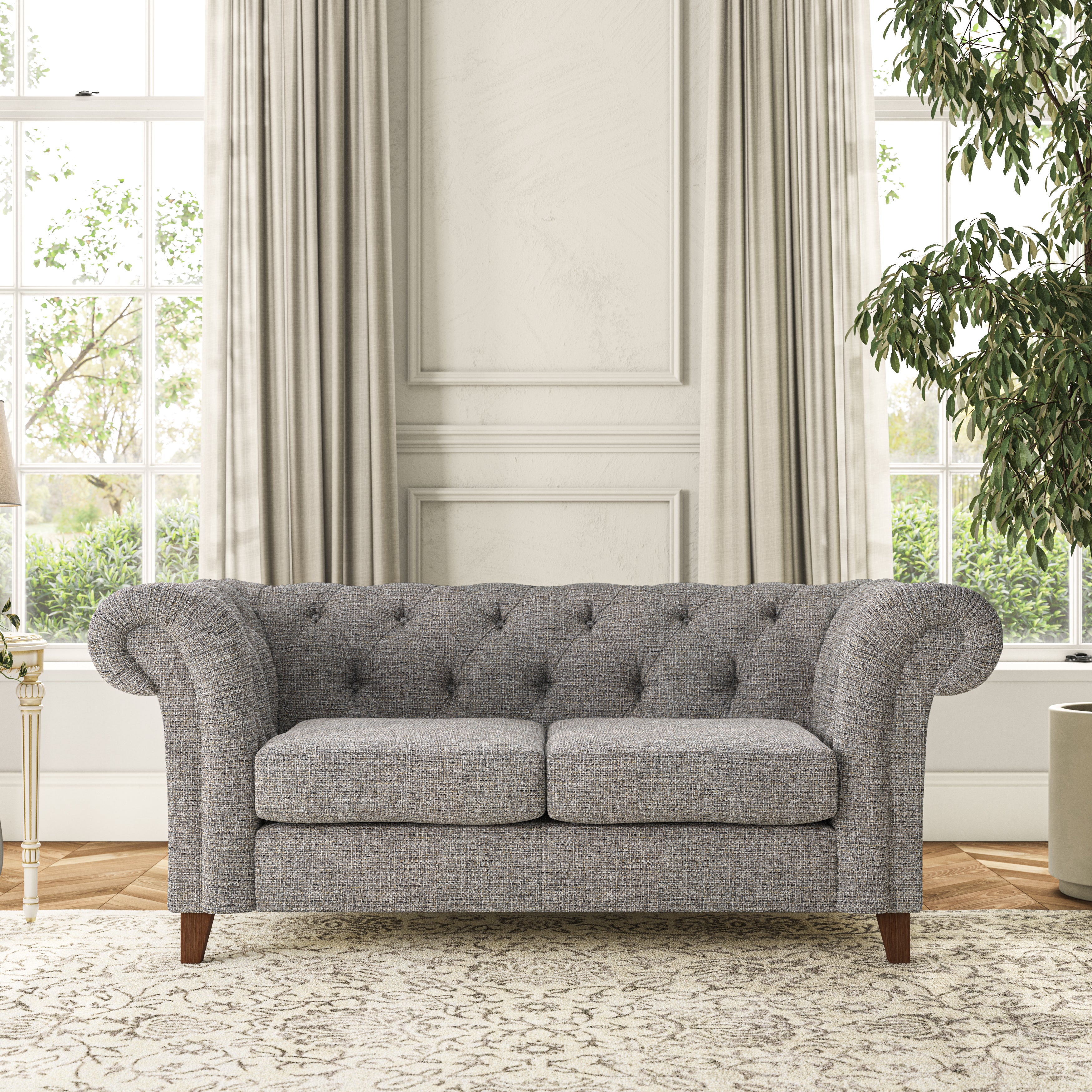 Pimlico Large 2 Seater Sofa Chunky Weave Charcoal